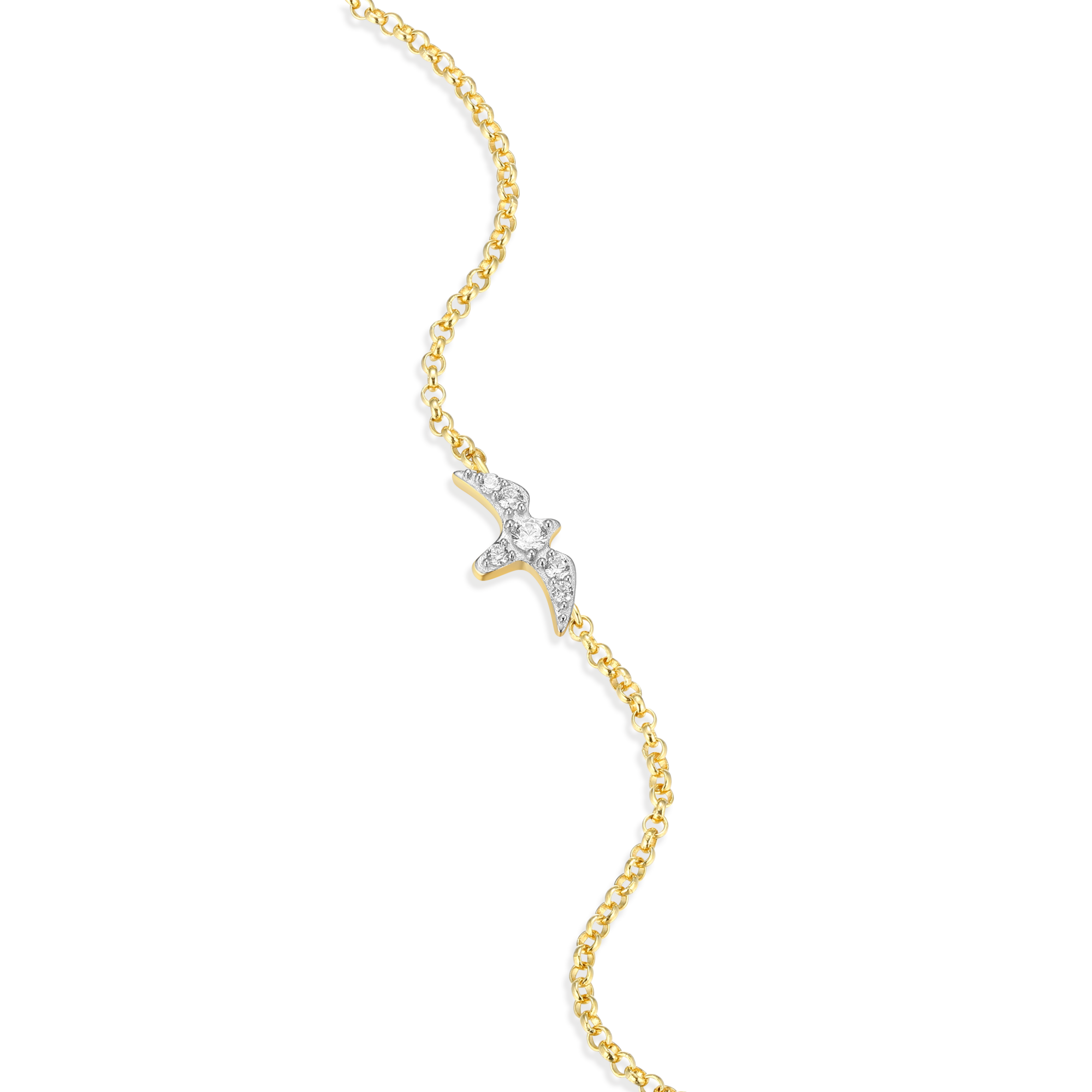BB0037Y - Bird Bolo Bracelet in 14K Yellow Gold-Plated Sterling Silver
