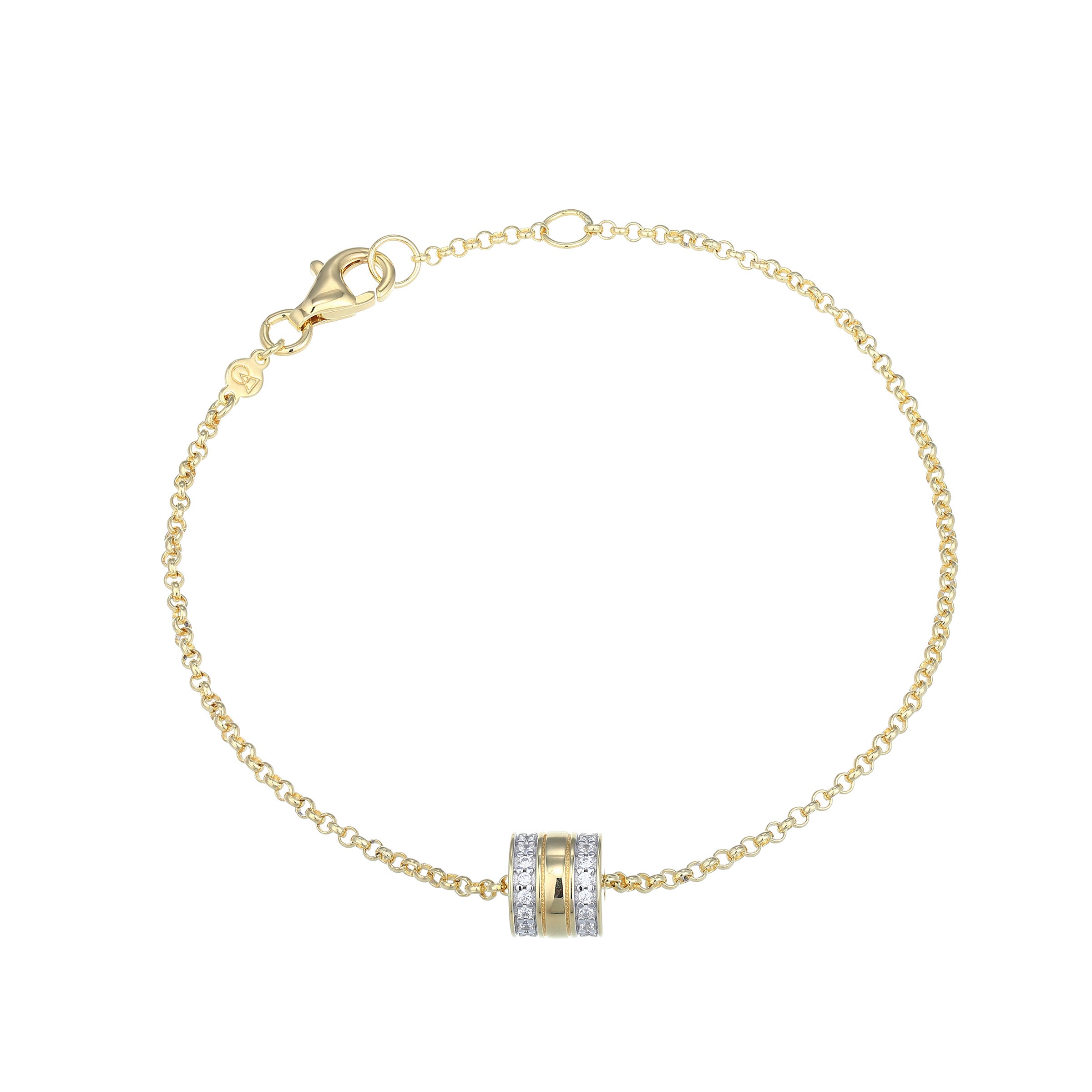 BB0273Y - Rondelle Charm Lab-Created Bracelet