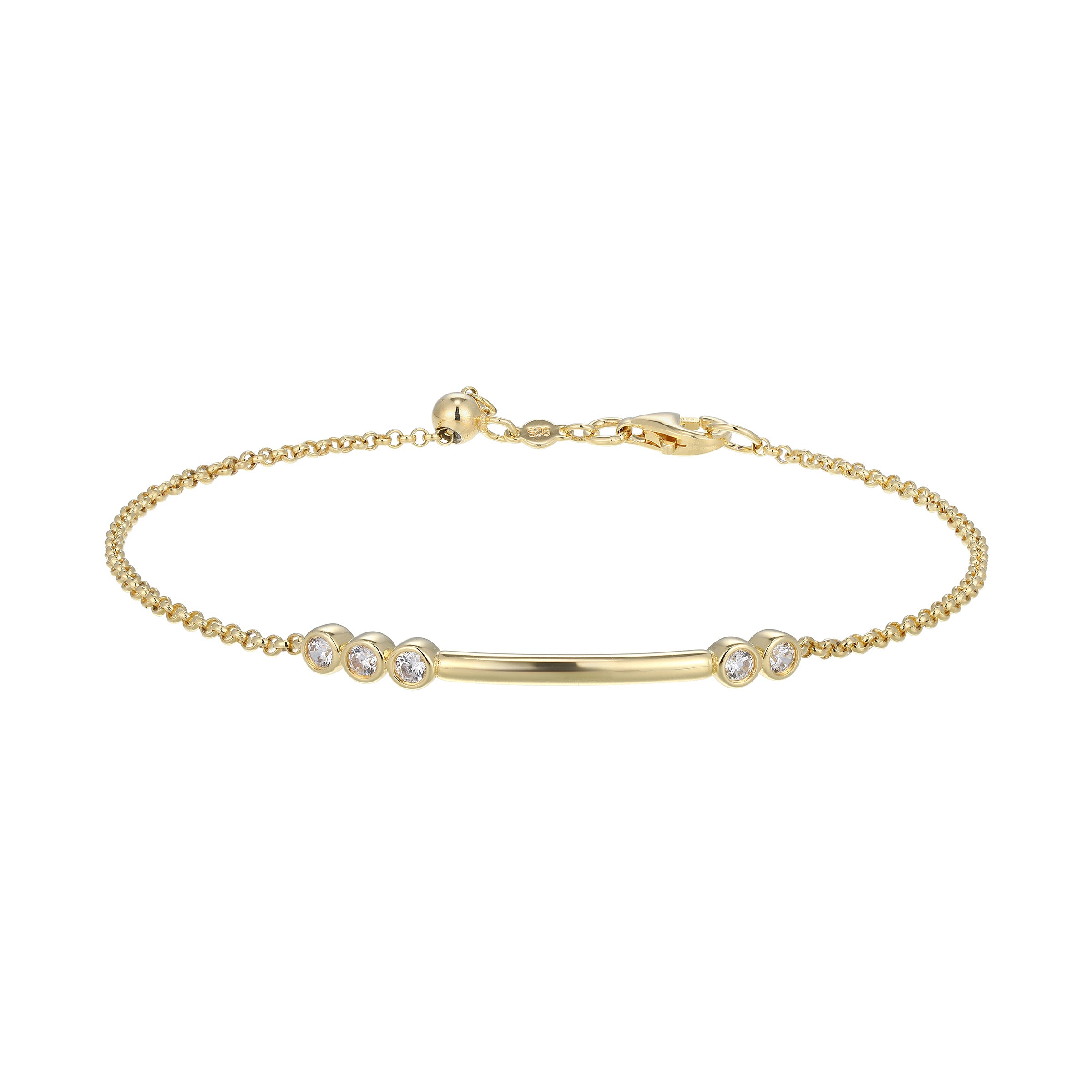 BB0254Y - Lab-Created Diamond Bar Bolo Bracelet