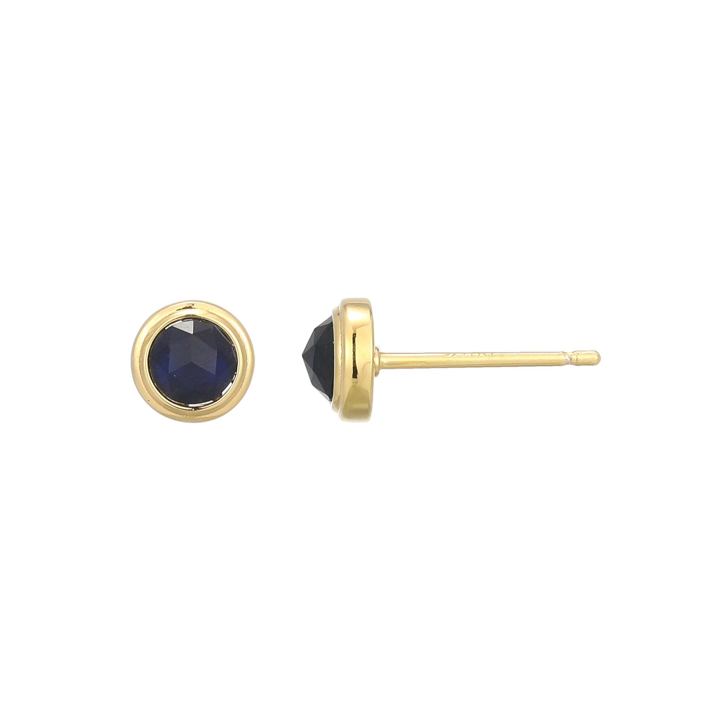 Ss Gp40 Ear Created Sapphire(#34)(B2-B4)(A) (F-C)Rd 4Mm Post
