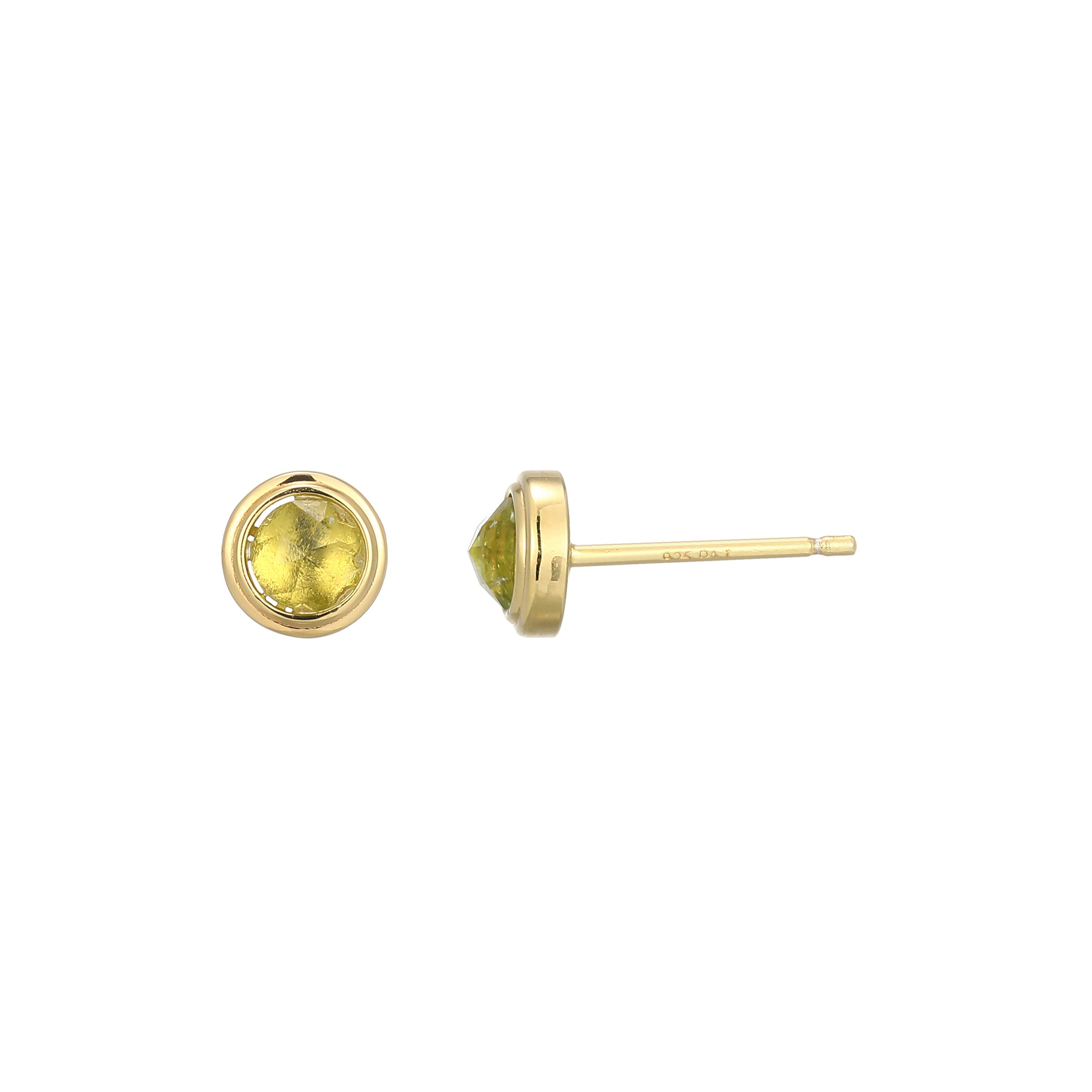 Ss Gp40 Ear G Peridot(#2-#5)B (F-C)Rd 4Mm Post