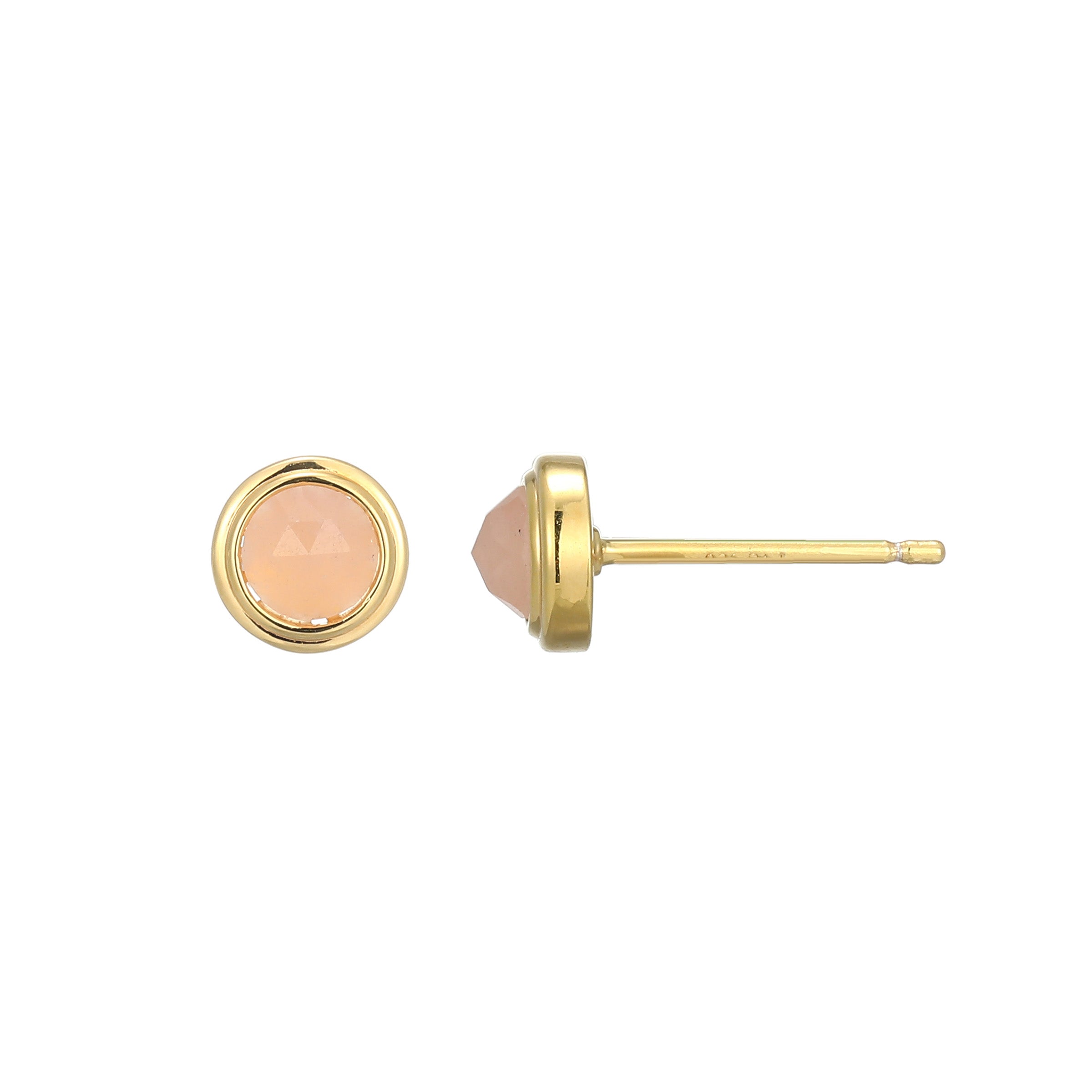 Ss Gp40 Ear G Dye Pink Quartzite(#1-#4) (F-C)Rd 4Mm Post