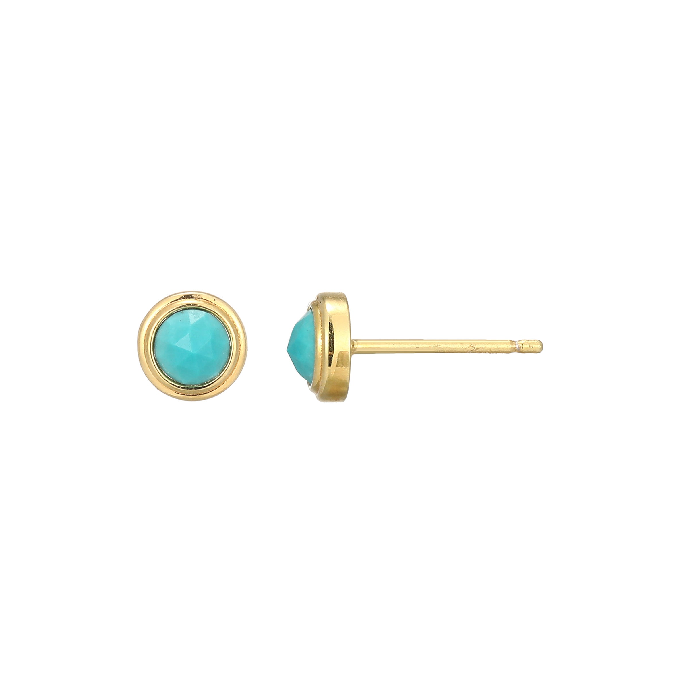 Ss Gp40 Ear G Turquoise Colored Magnesite(B) (F-C)Rd 4Mm Post