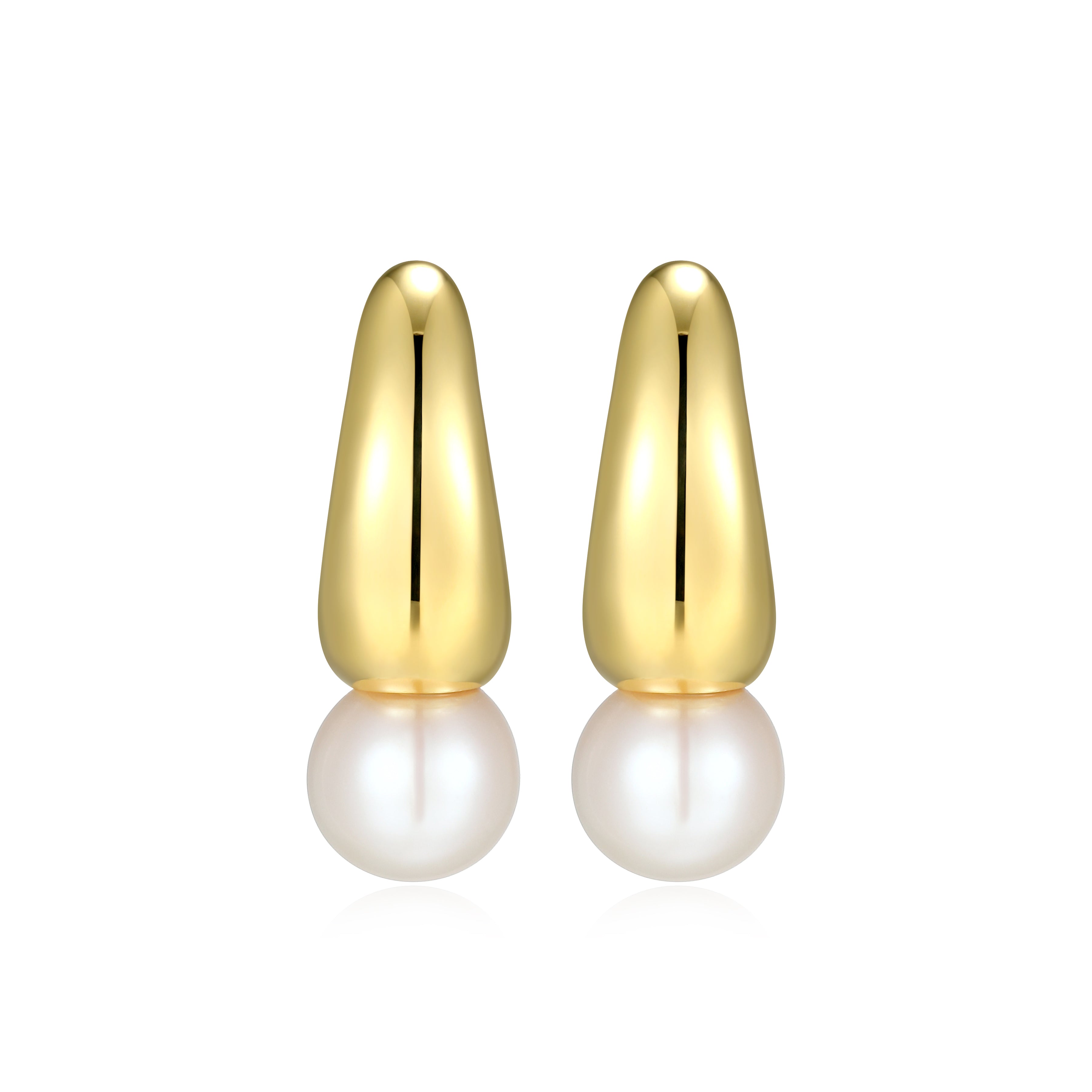 RE0207Y - Freshwater Pearl J-Huggie Earrings