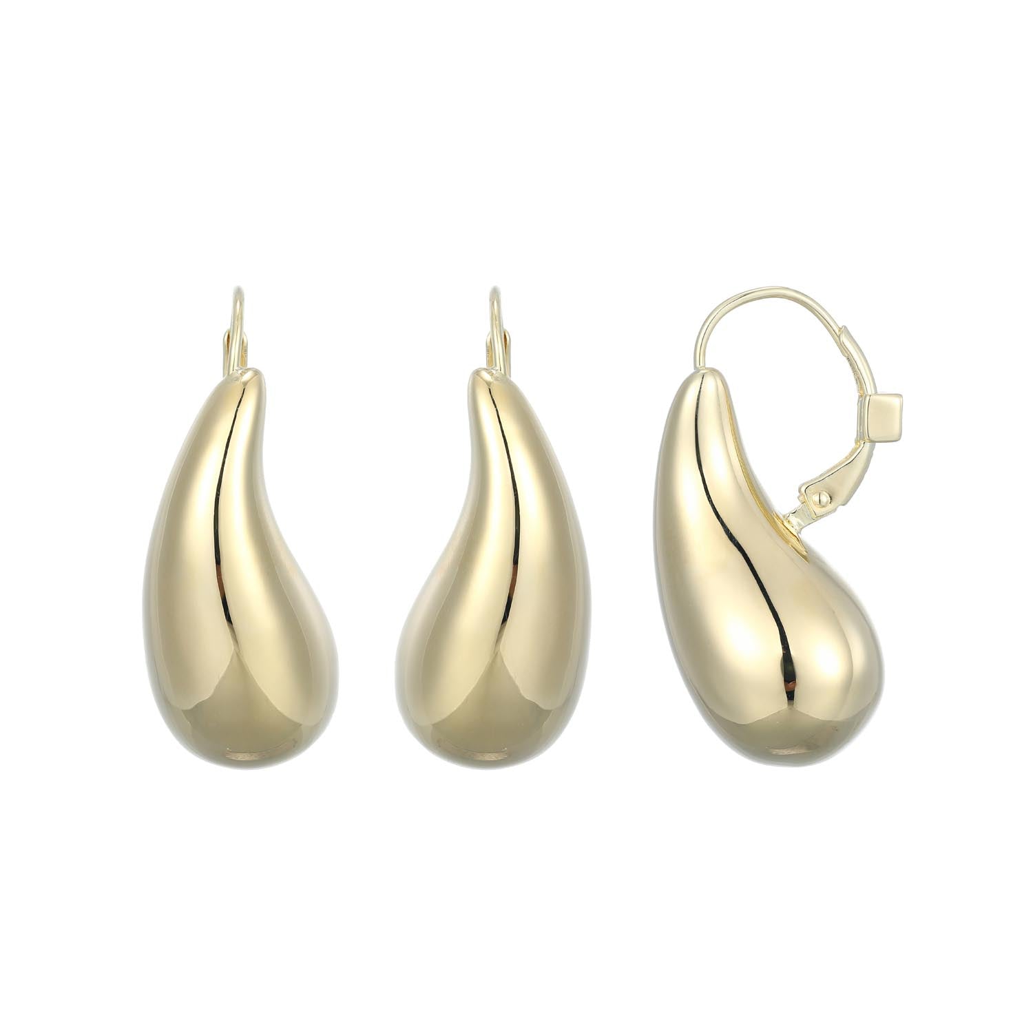 Reflecting The Modern Style That Defines The Teardrop Collection, These Yellow Gold-Plated Earrings Offer Understated Glamour. Their Smoothly Sculpted Teardrop Design Complements Both A Casual Weekend Look And A Sophisticated Evening Gown.