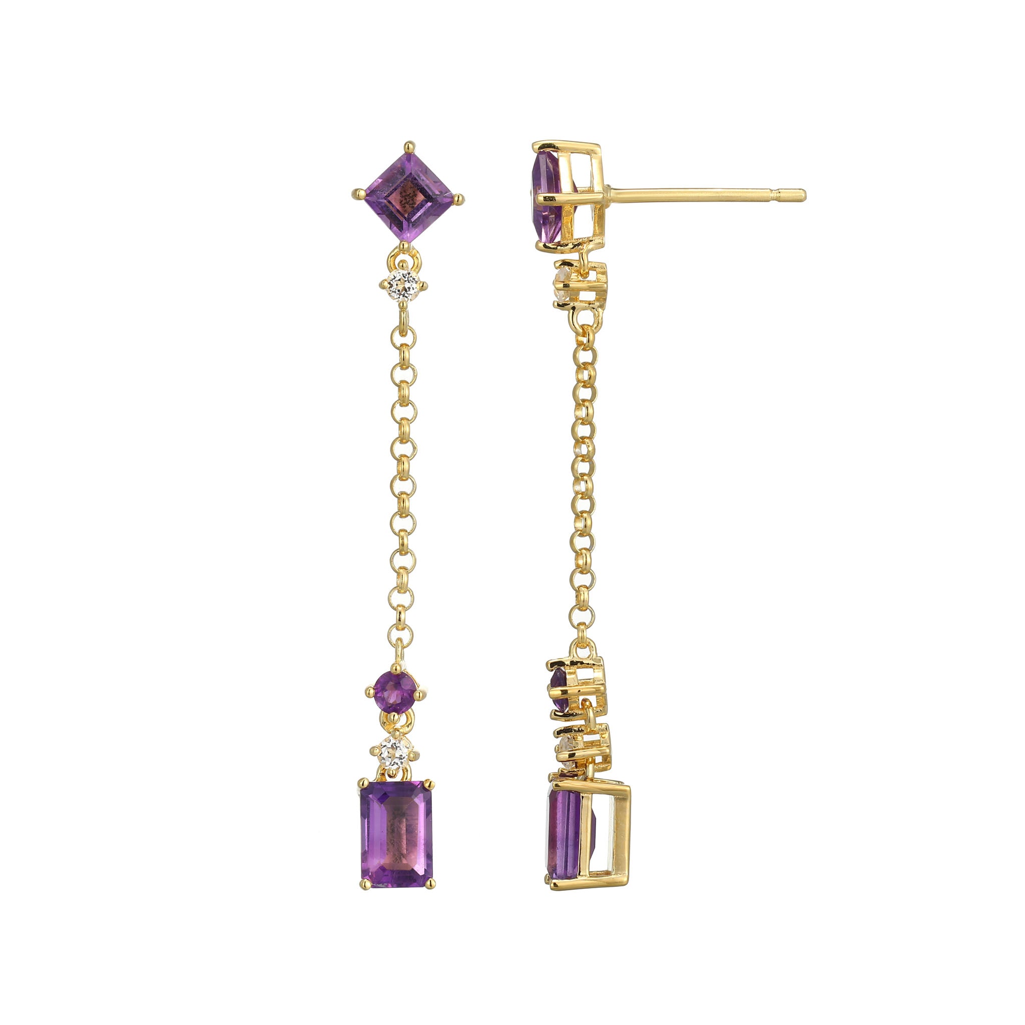 The Striking Visual Contrast Of Amethyst And White Topaz Distinguishes These Sway Collection Earrings. Masterful Execution And Delicate Details Result In A Piece That Conveys Quiet Confidence And Refined Style.