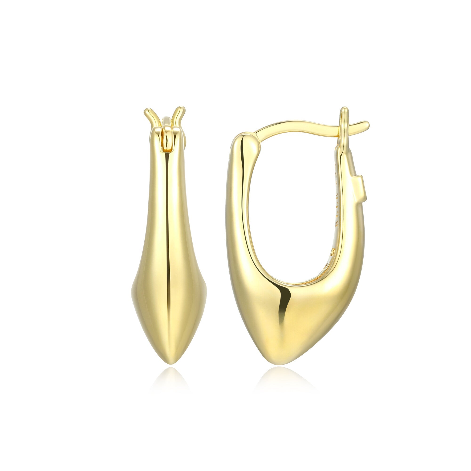 Sterling Silver Elle "Oasis" Yellow Gold Plated Hoop Hoop Earrings Size 20Mm