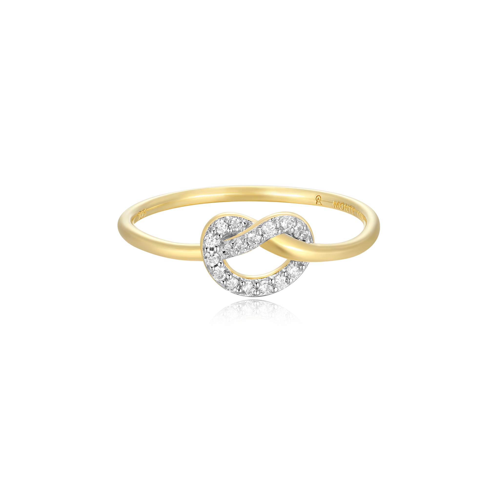 BR0013Y - Knot Statement Ring in 14K Yellow Gold-Plated Sterling Silver - Size 6