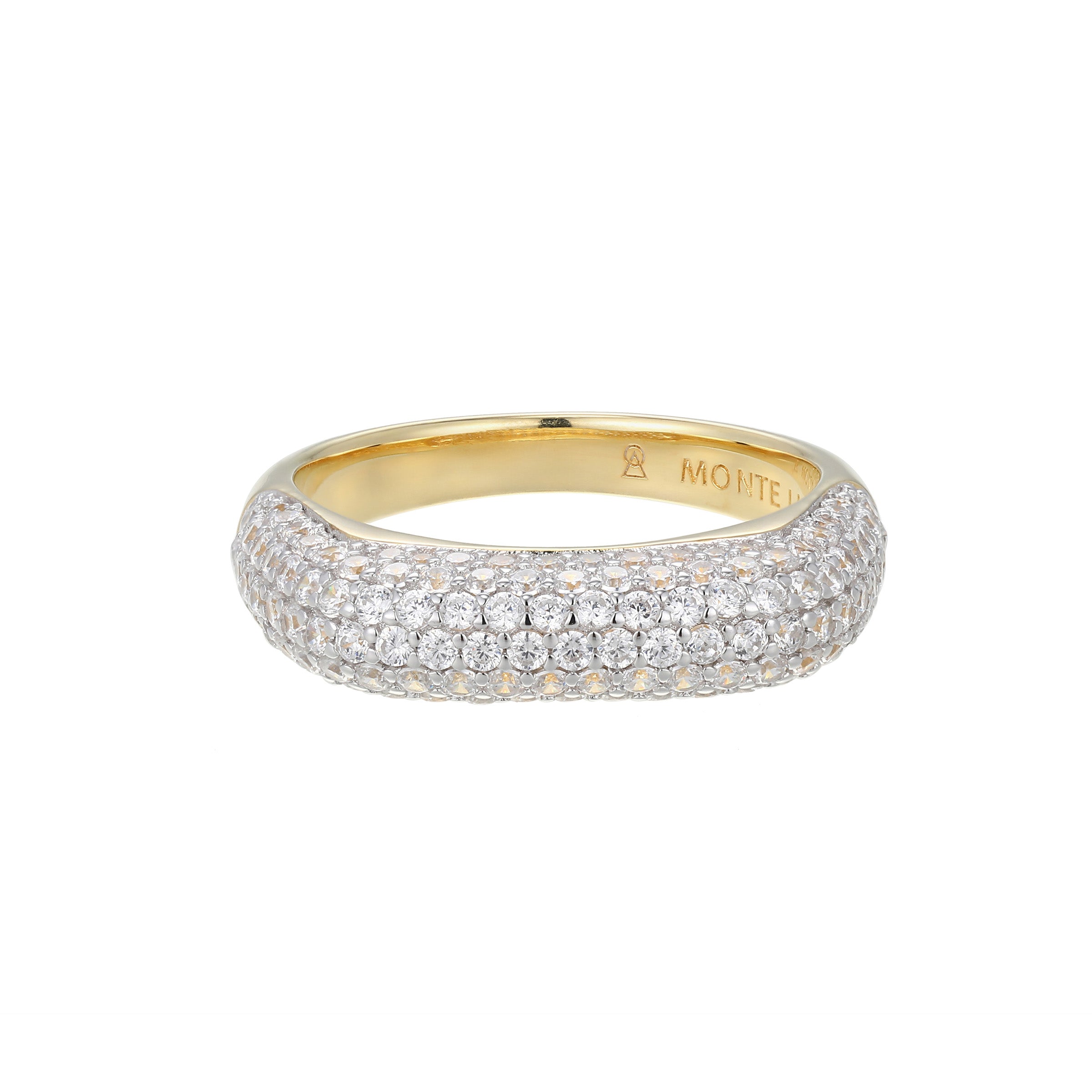 MR0128 - Timeless Squared Pave Lab-Created Diamond Ring - Size 8