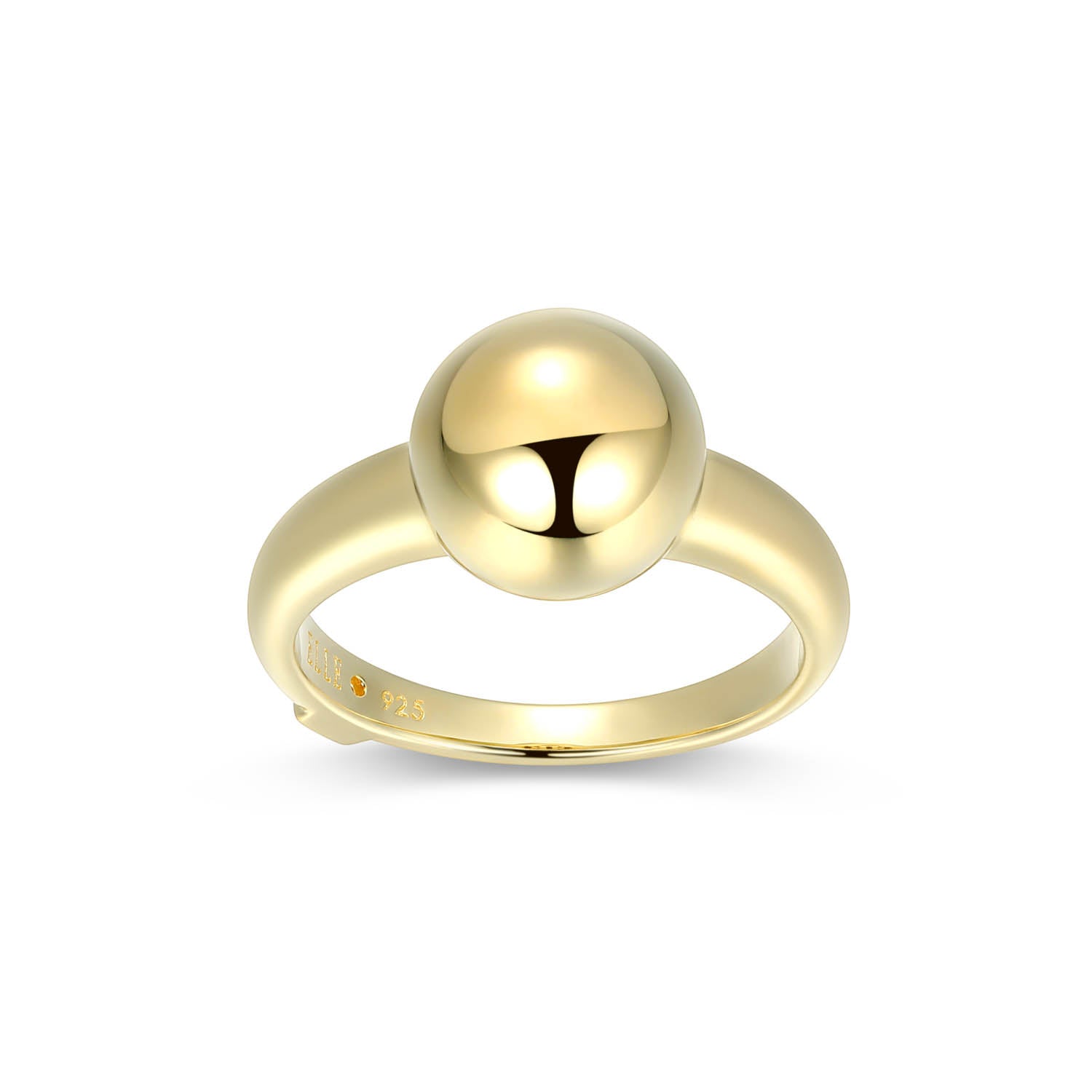 Sterling Silver Elle "Genesis" Yellow Gold Plated Ring - Size 7