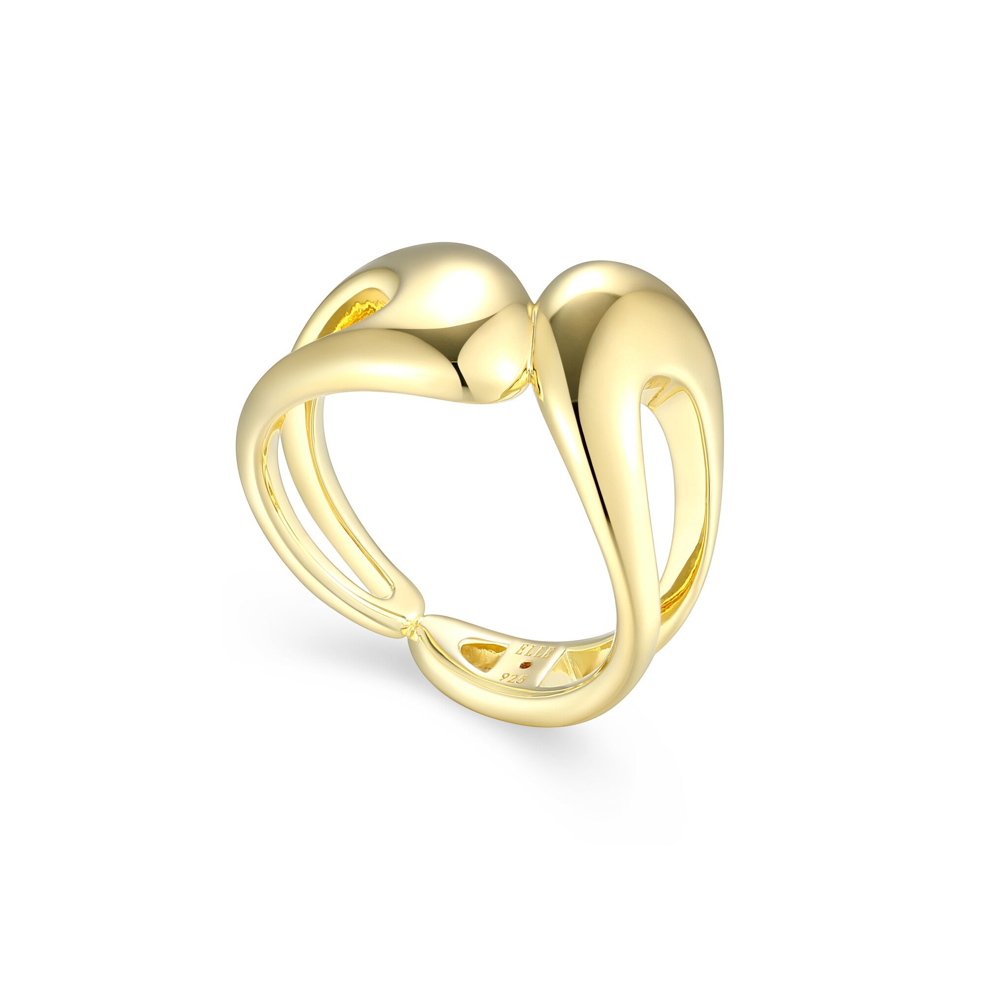 Sterling Silver Elle "Oasis" Yellow Gold Plated Ring - Size 7