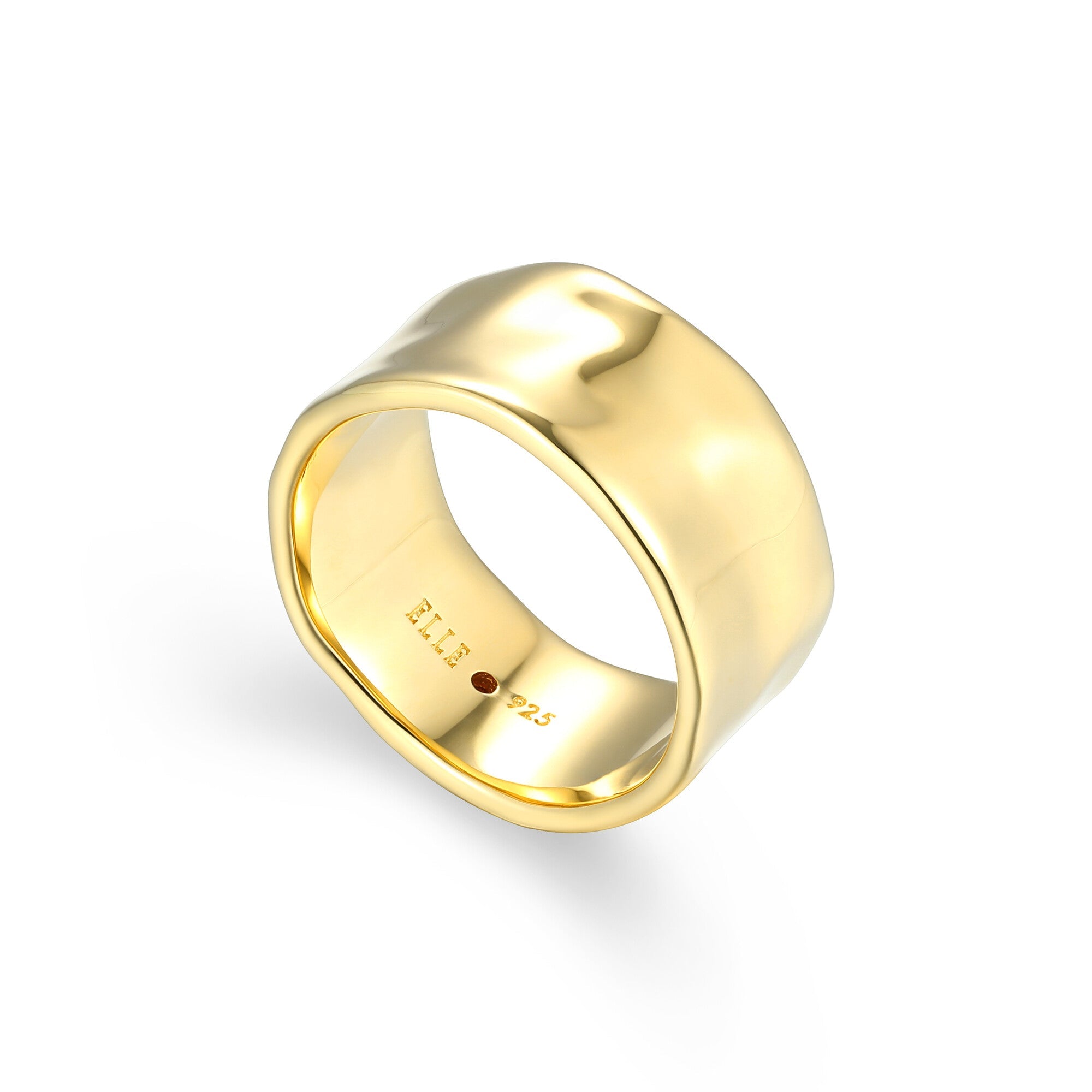 Sterling Silver Elle "Celeste" Yellow Gold Plated Ring - Size 8