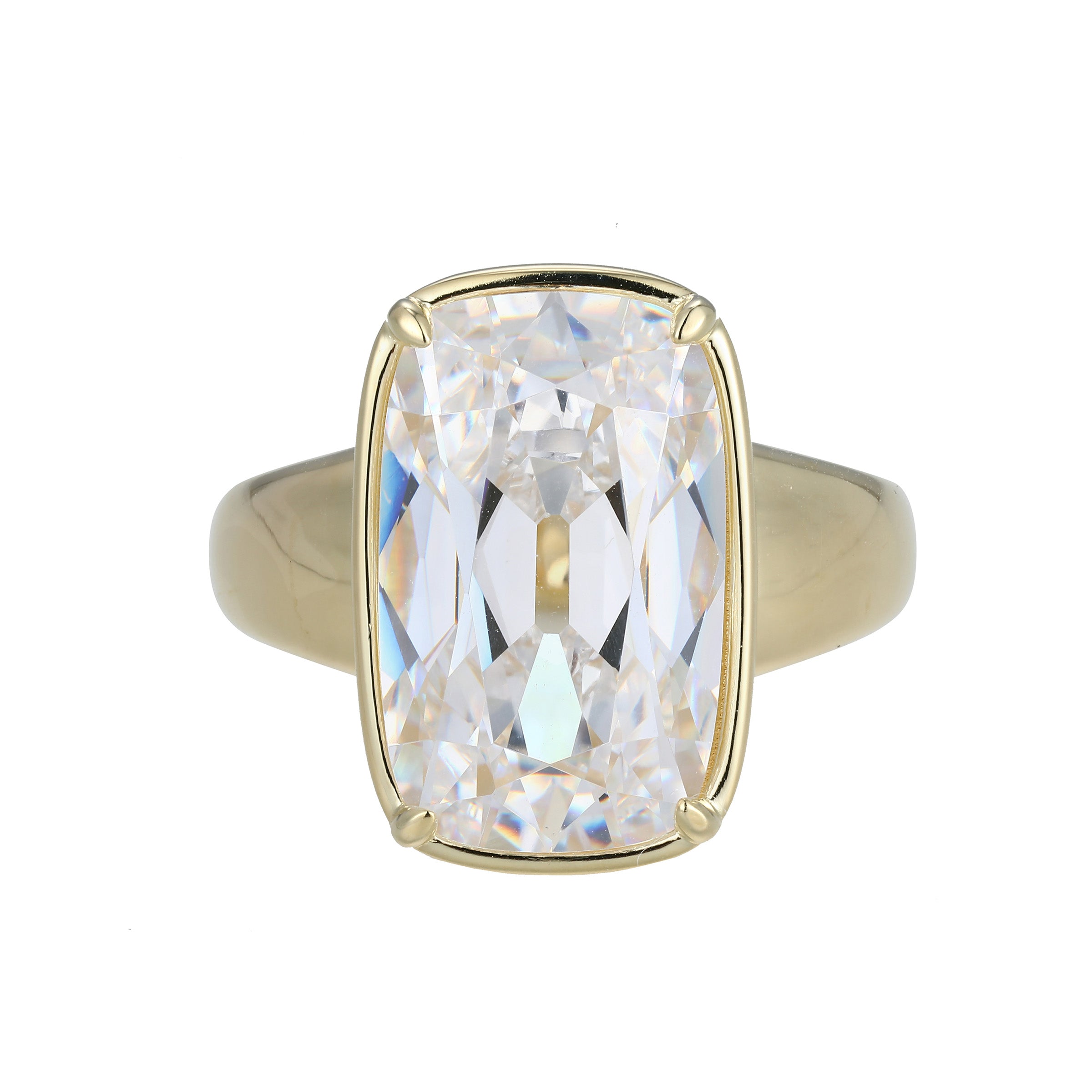 LR0270 - Serenelle Old-Mine-Cut Emerald Cushion Solitaire Ring - Size 7