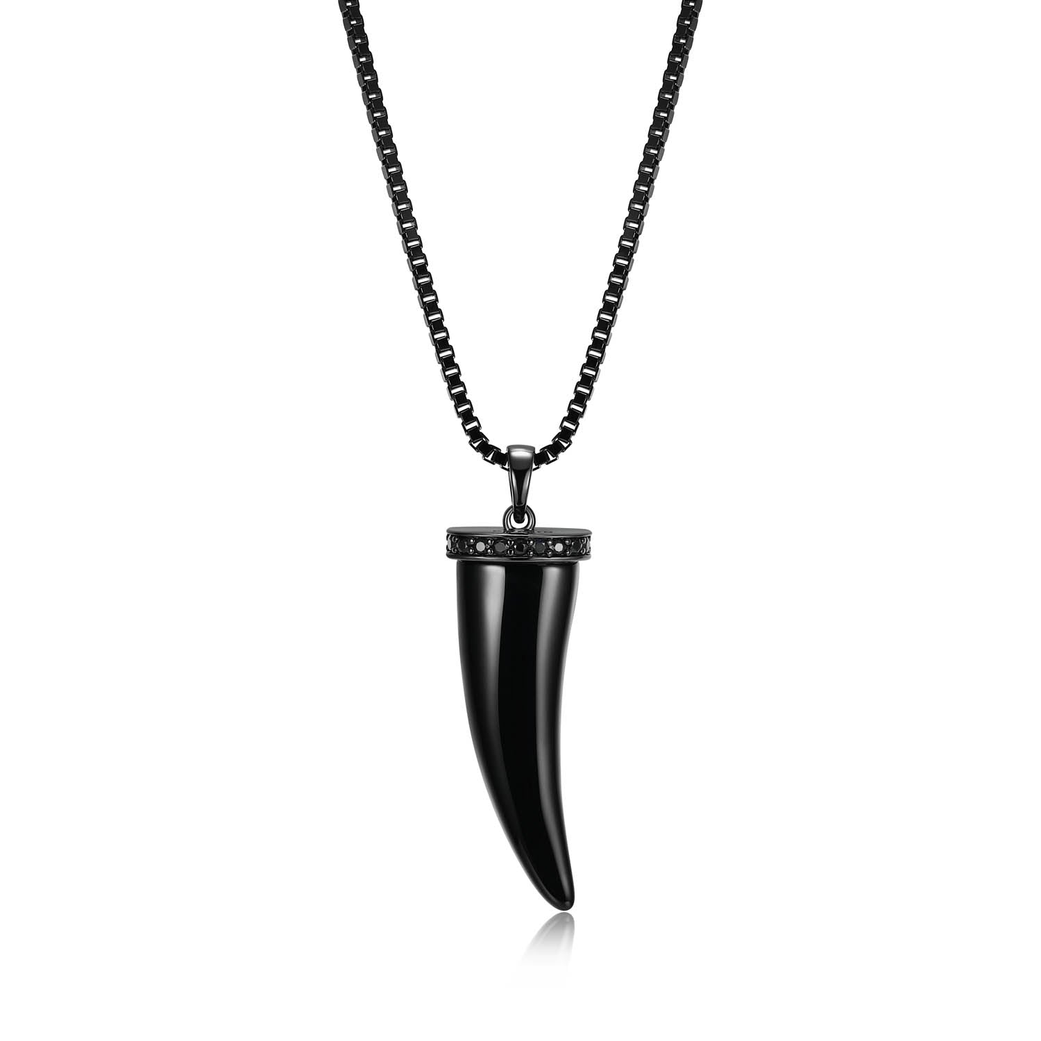 UN0068 - Eclipse Gunmetal Rhodium Finish Sterling Silver Necklace