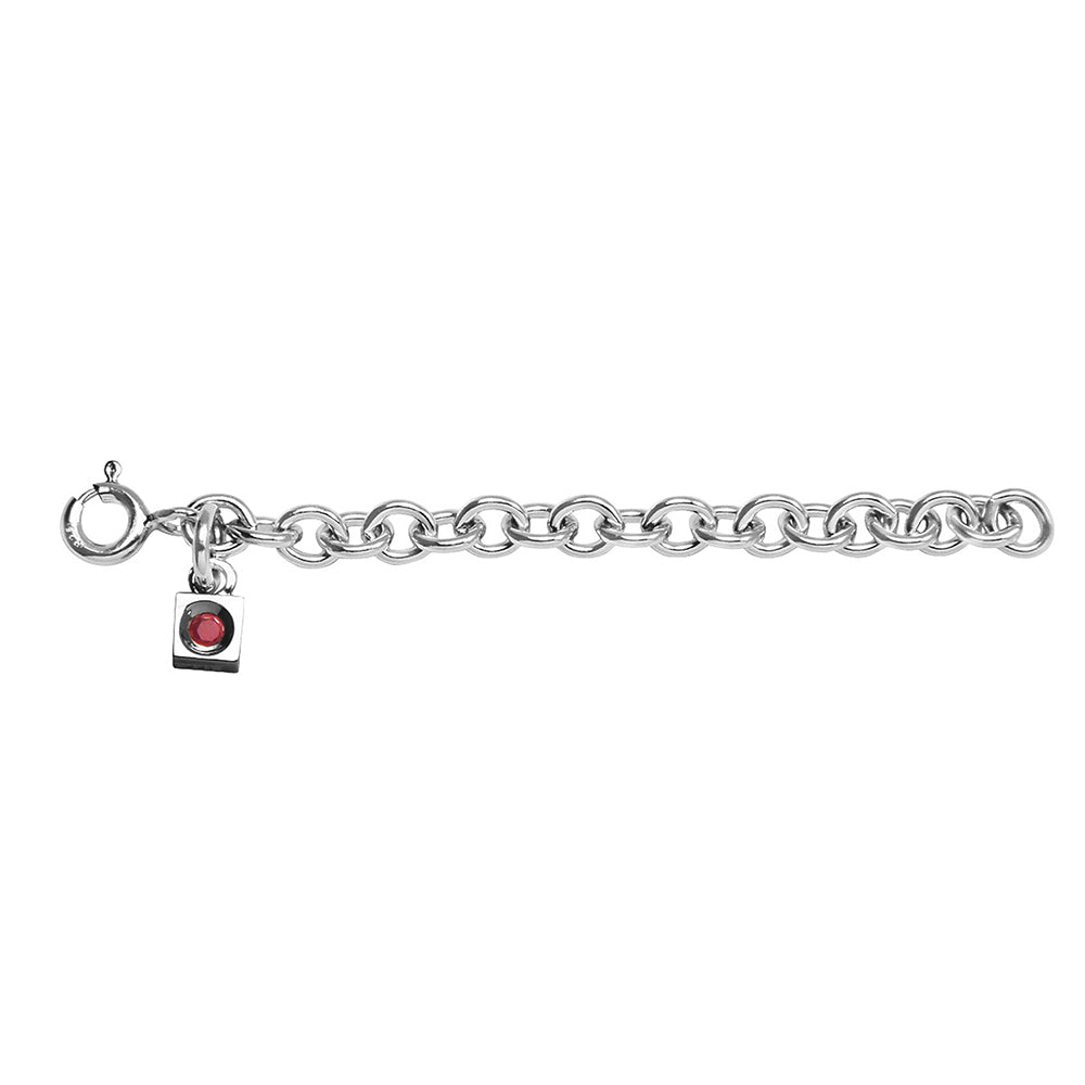 Ss Rhod Plated Extension No Stone Cable Chain 2"