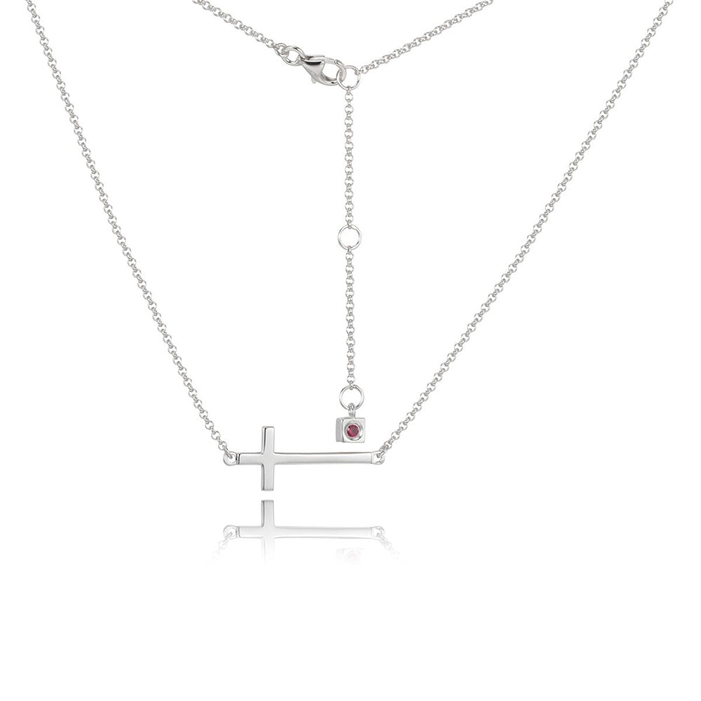 Sterling Silver "Humanity"  Rhodium Plated Necklace 16"+ 2" Extension