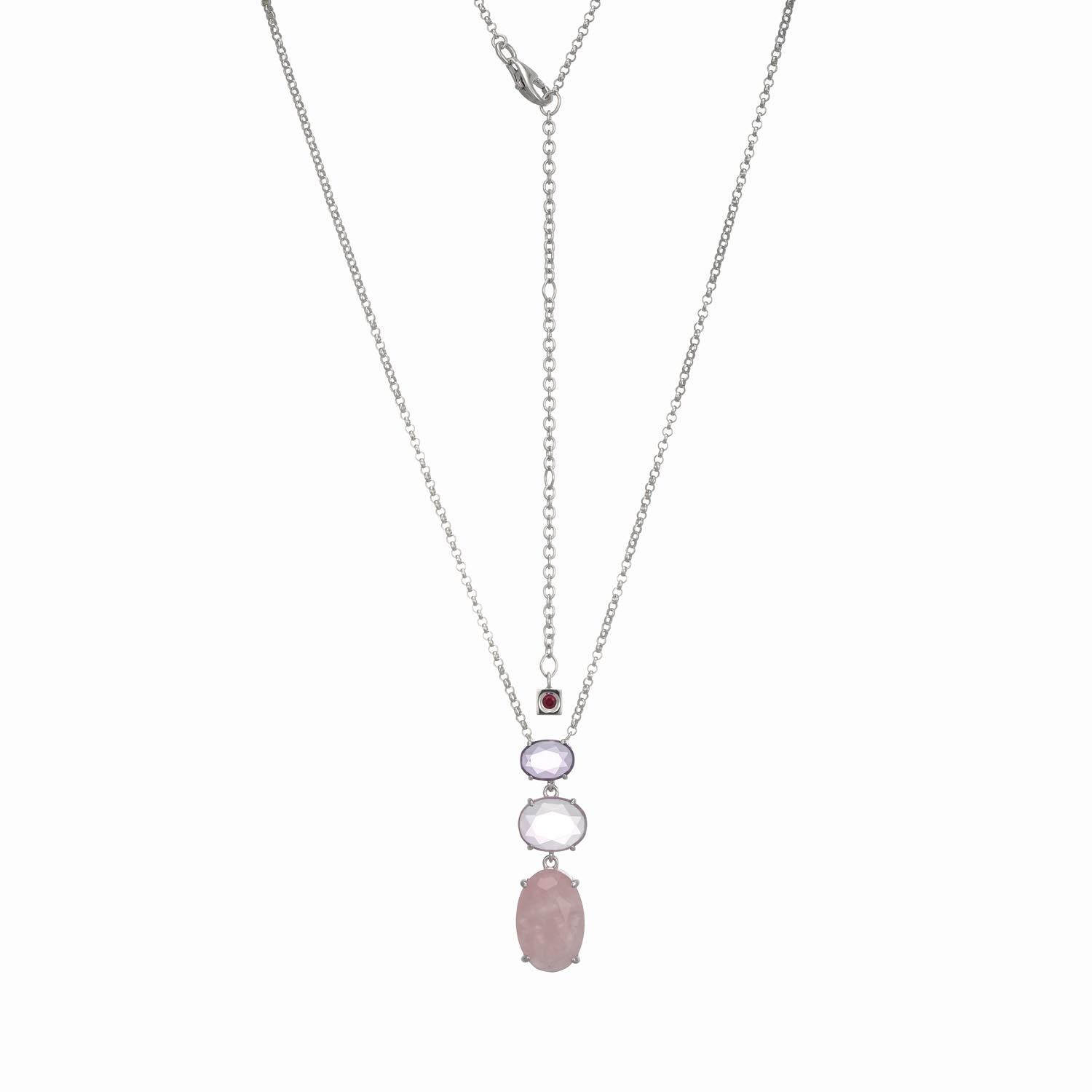 This Sway Collection Trilogy Necklace Reveals Delicate Beauty. The Soft Blush Of Rose Quartz, Complemented By Pink And African Amethyst, Creates A Feminine And Chic Design Rooted In Parisian Craftsmanship With Modern Aesthetics.