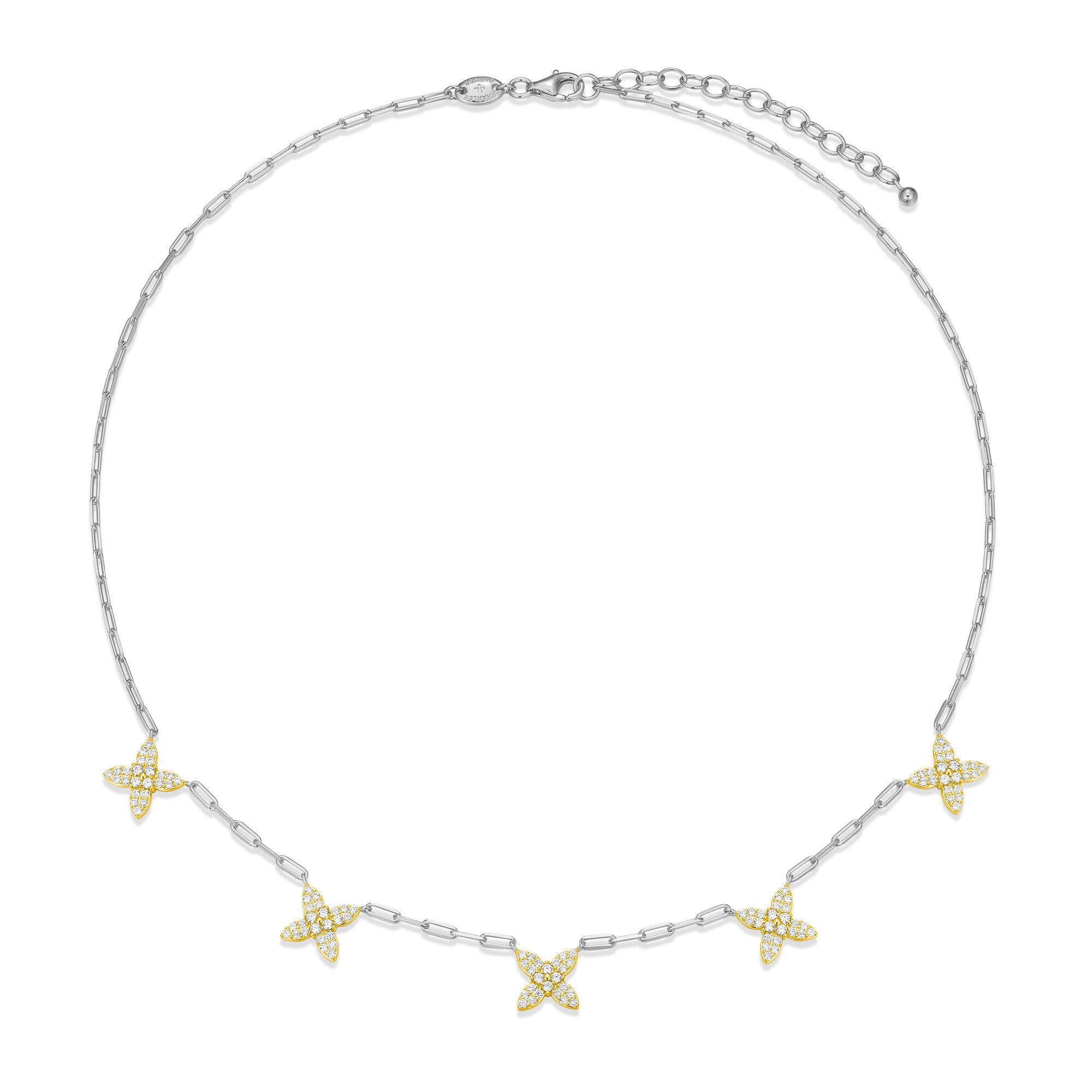 Sterling Silver Rhodium Plated Gp20 Necklace With White Cz 2*5.6Mm Faceted Crossed Diamond Cut Cable Chain 17" Ext 2"