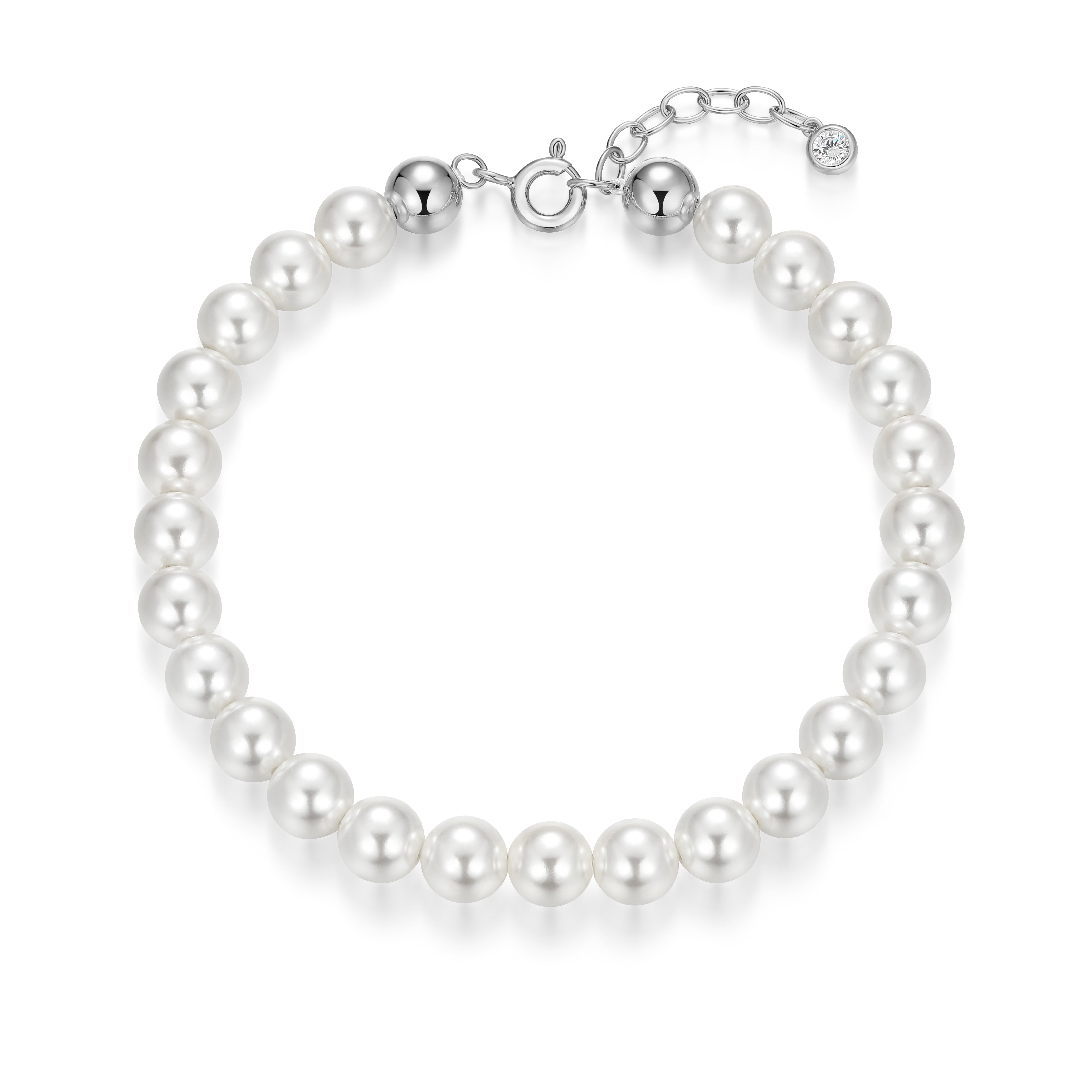 RB0208W - Shell Pearl Beaded Bracelet