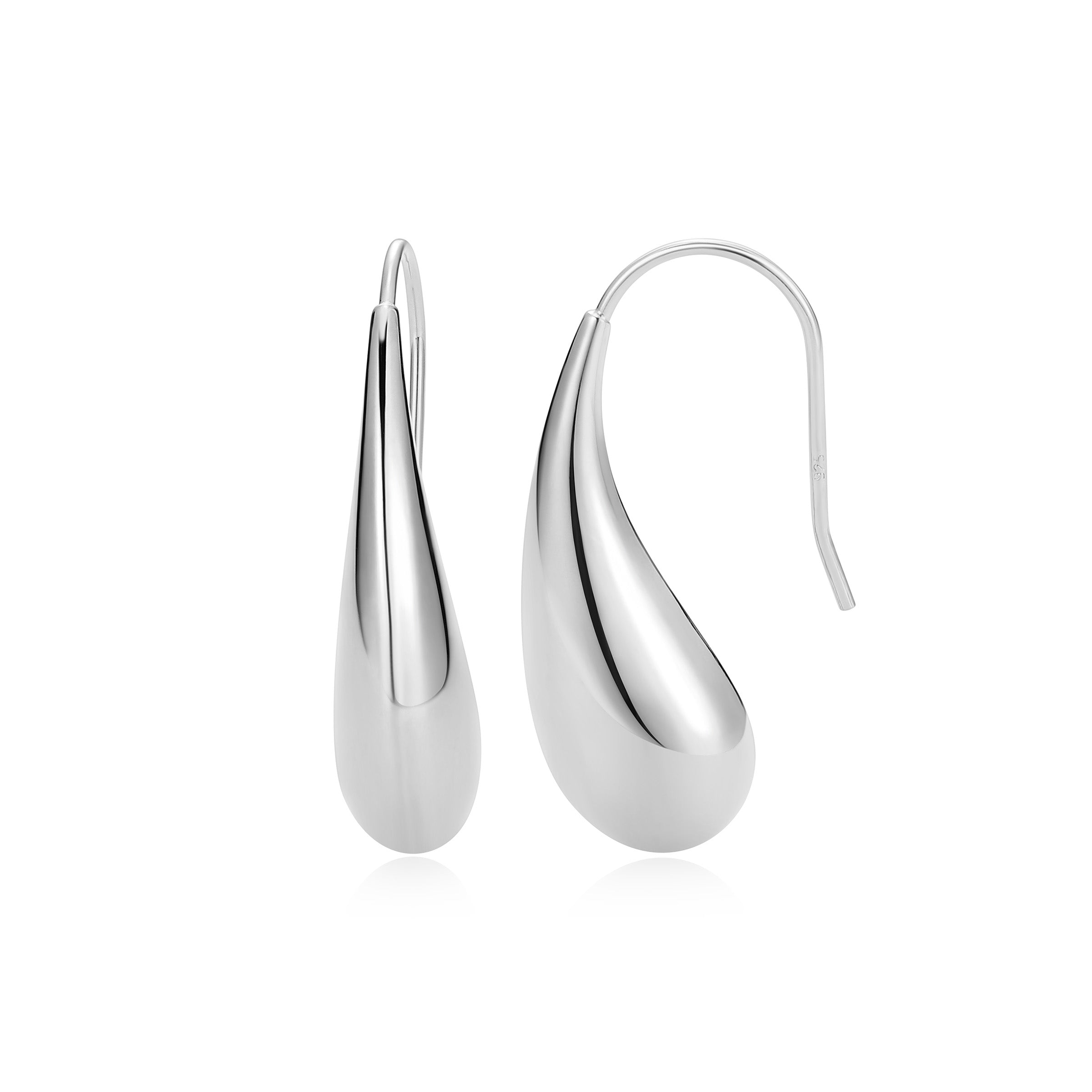 Ss Rhod Pltd Ear No Stone Wire(#17153)