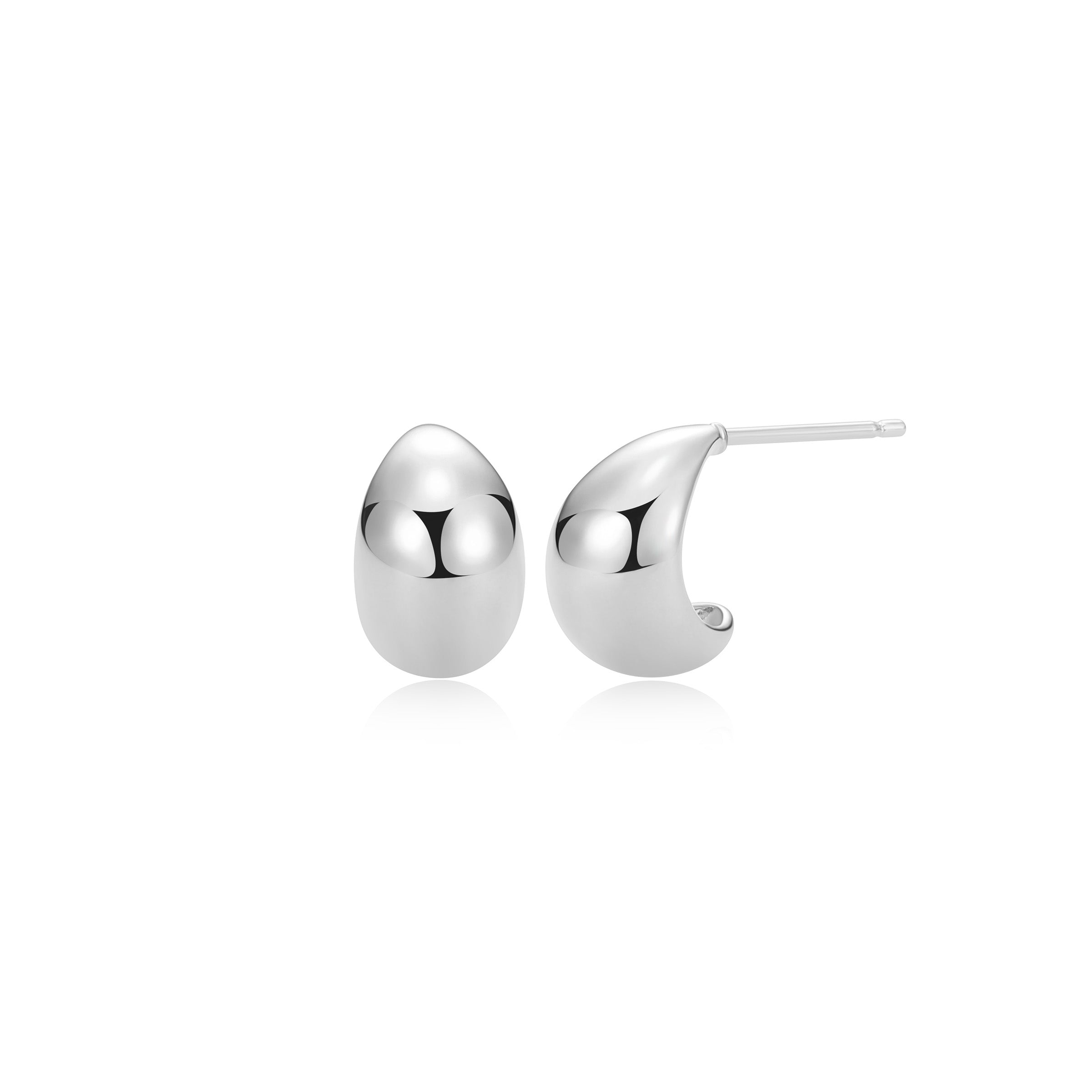 Ss Rhod Pltd Ear No Stone Post+Disk Back