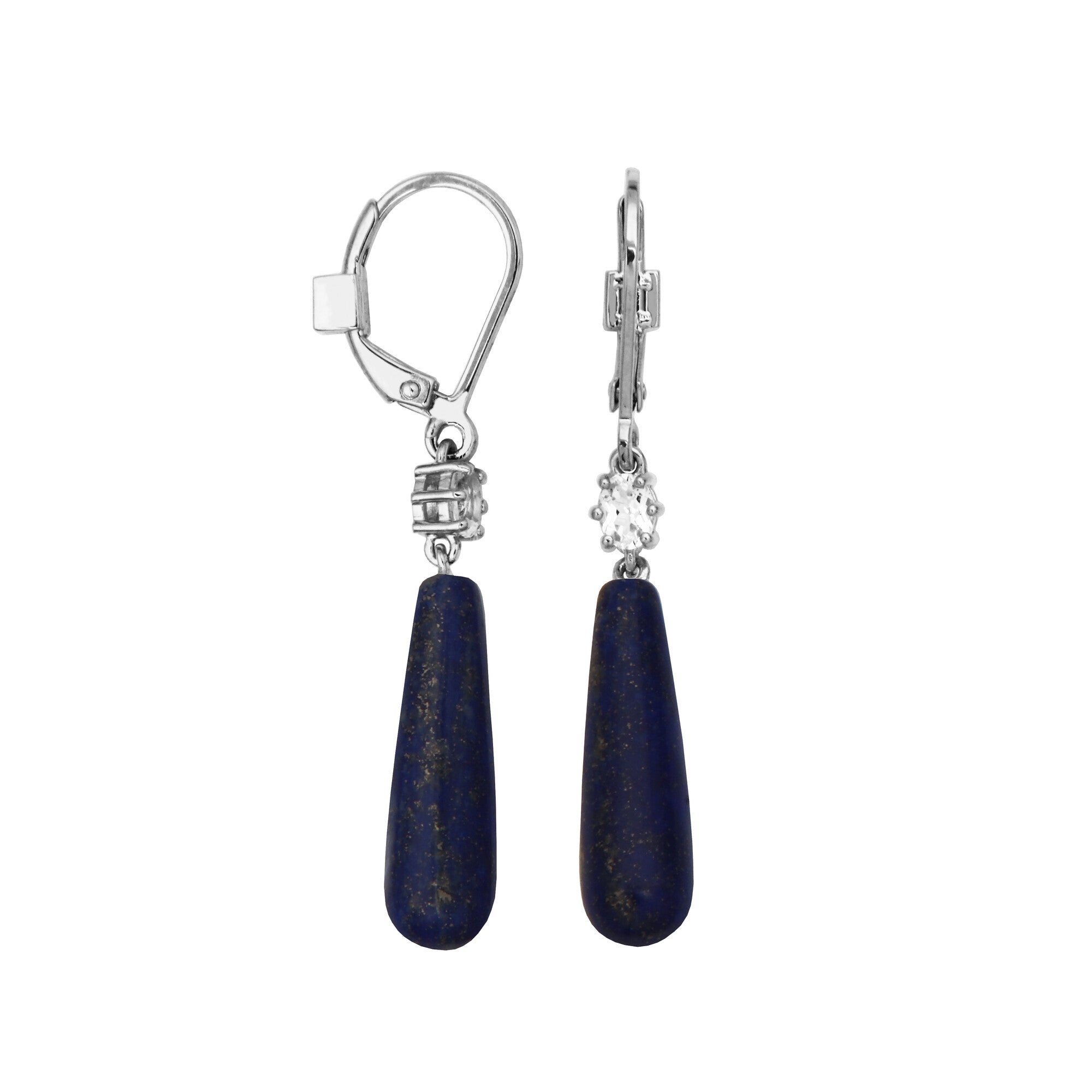 Associated With Royalty, Strength, And Wisdom, Lapis Lazuli Is A Popular Choice For Stylish, Bold And Confident Women. These Drop Earrings From The Sway Collection Feature Magnificent Lapis Stones Accented With White Topaz For A Dash Of Light.