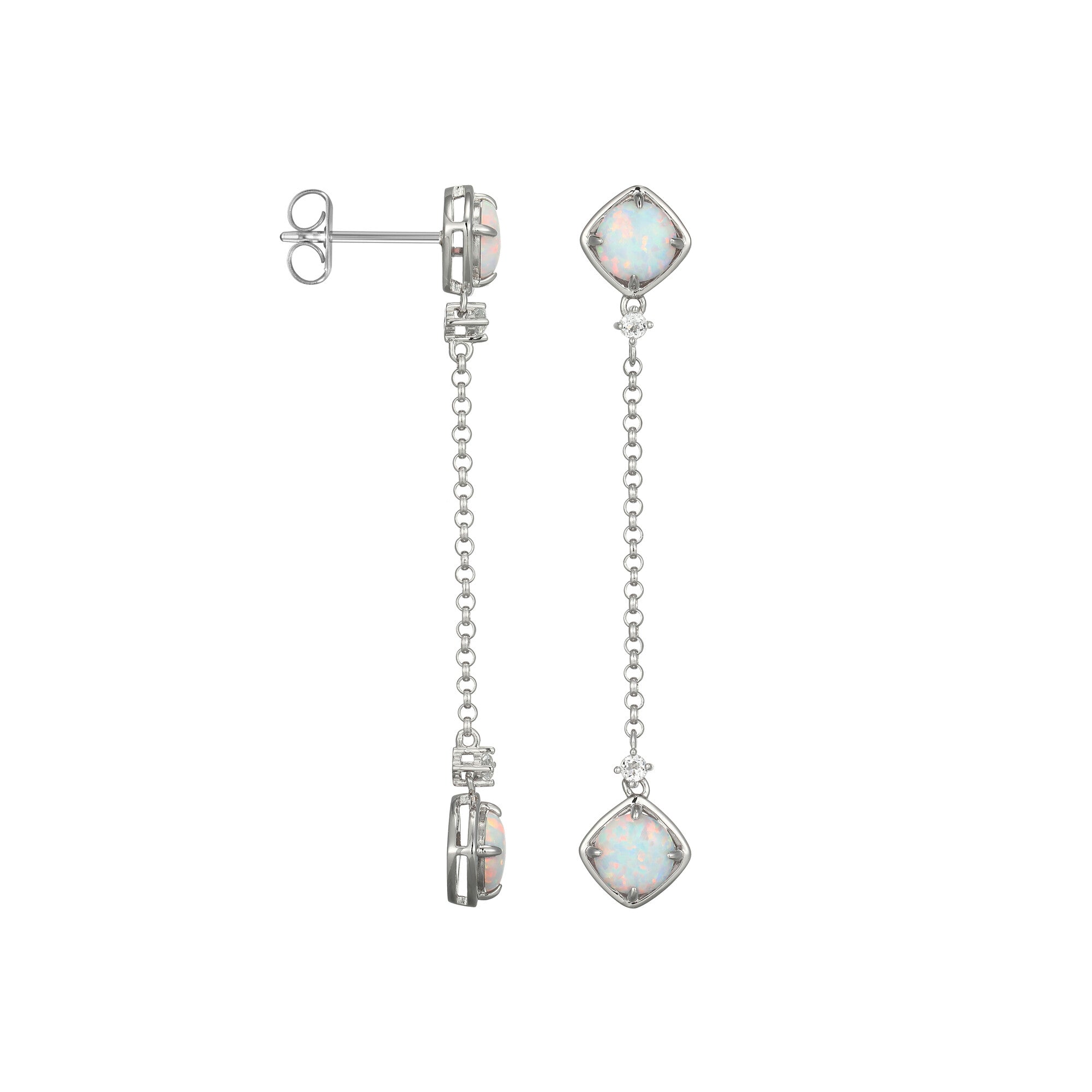 This Geometric Design From The Sway Collection Features A Round White Opal In A Square Bezel. Delicate White Topaz Accents Enhance The Bracelet'S Charm, Adding Brilliance To Its Contemporary Silhouette.