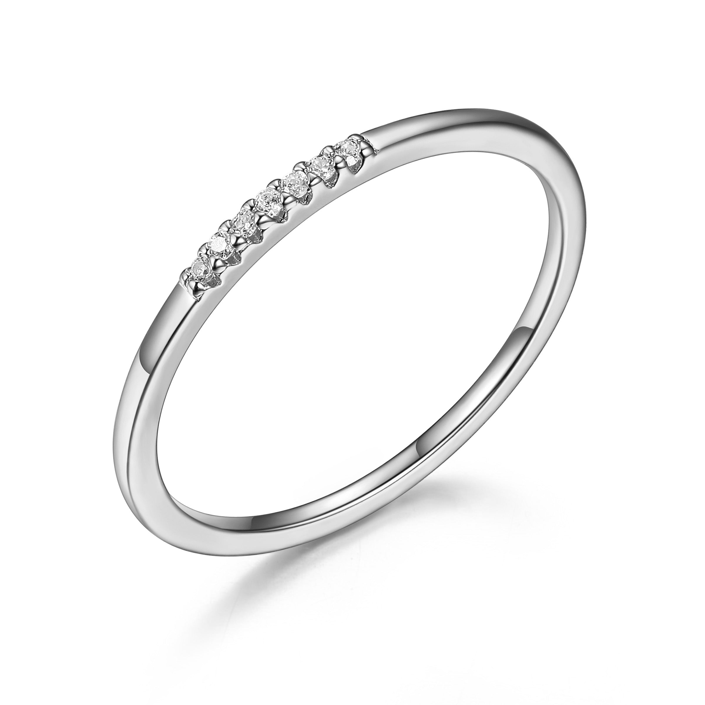 Diamondlite Cz Ultra-Slim Stackable Ring In Sterling Silver - Size 8