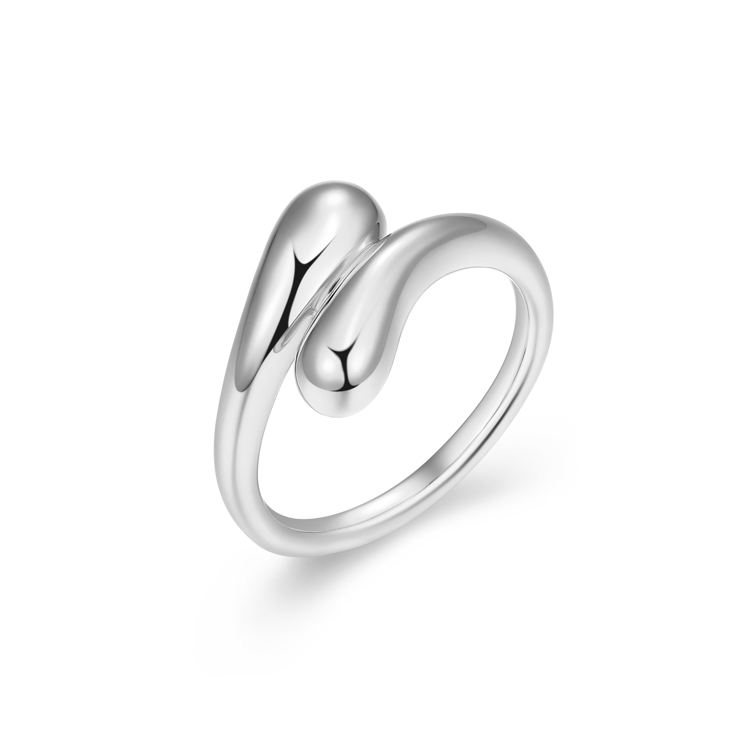 Ss Rhod Pltd Ring No Stone - Size 8