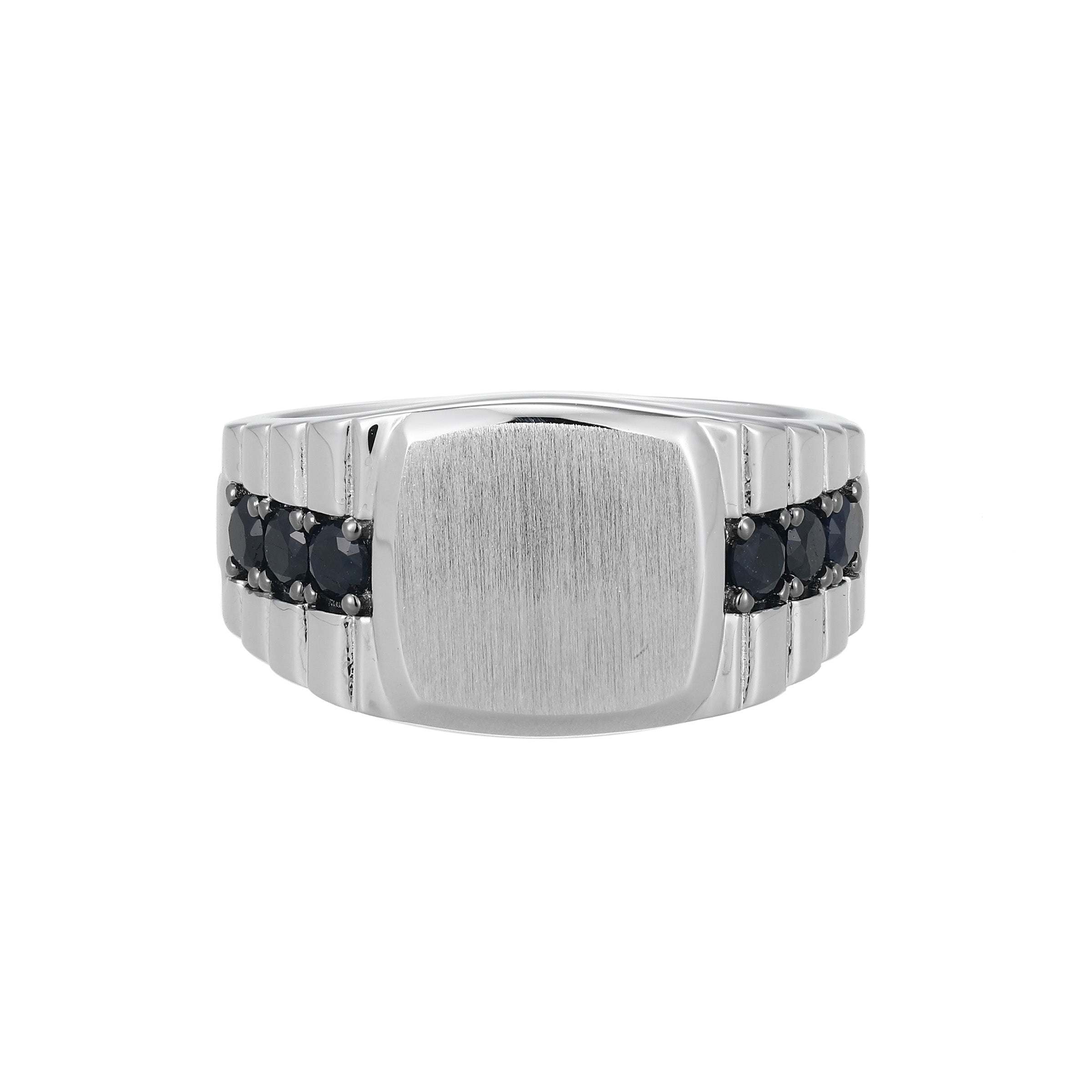 UR0111 - Legacy Genuine Black Sapphire Signet Ring