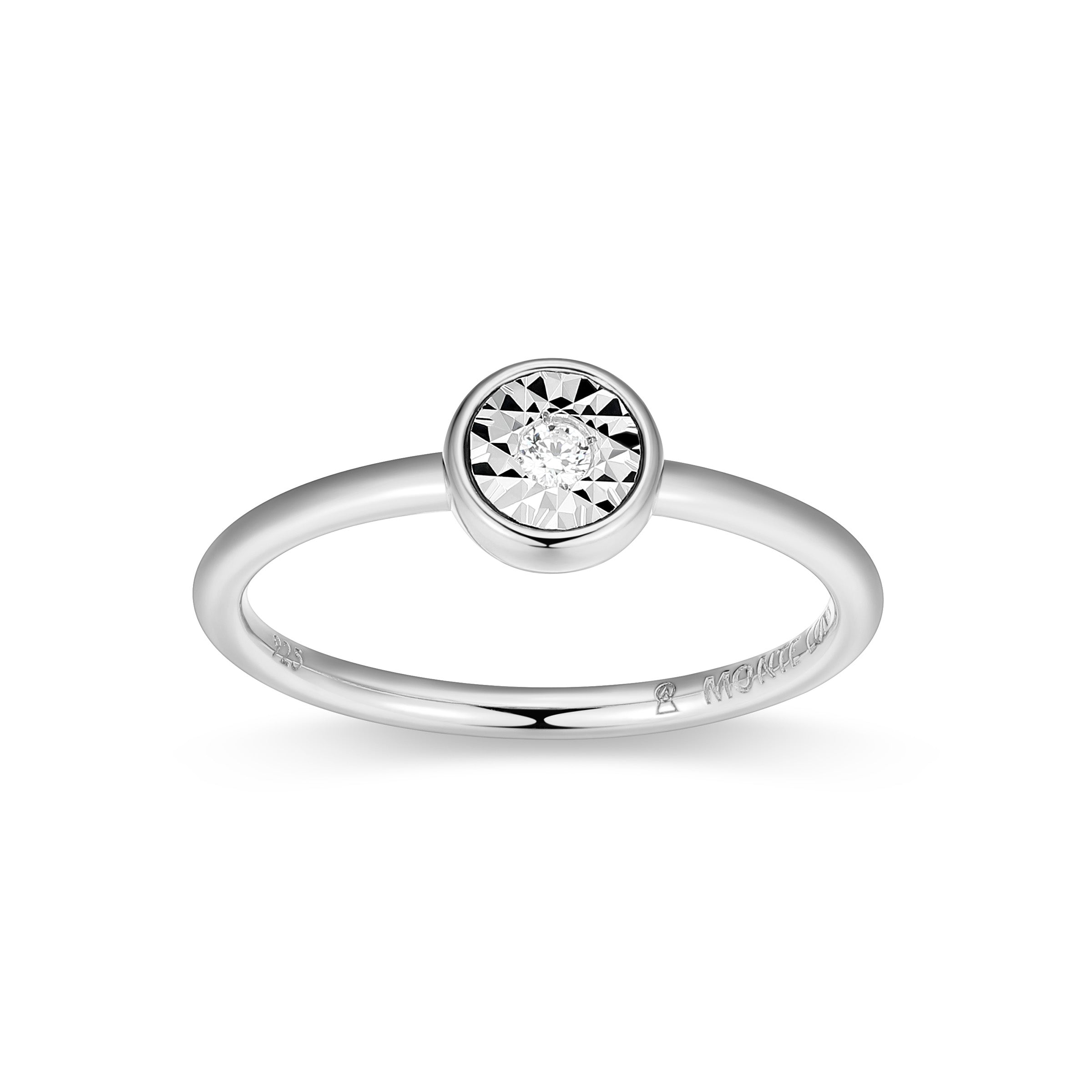 BR0258W - Bezel-Set Lab-Created Diamond Ring - Size 7