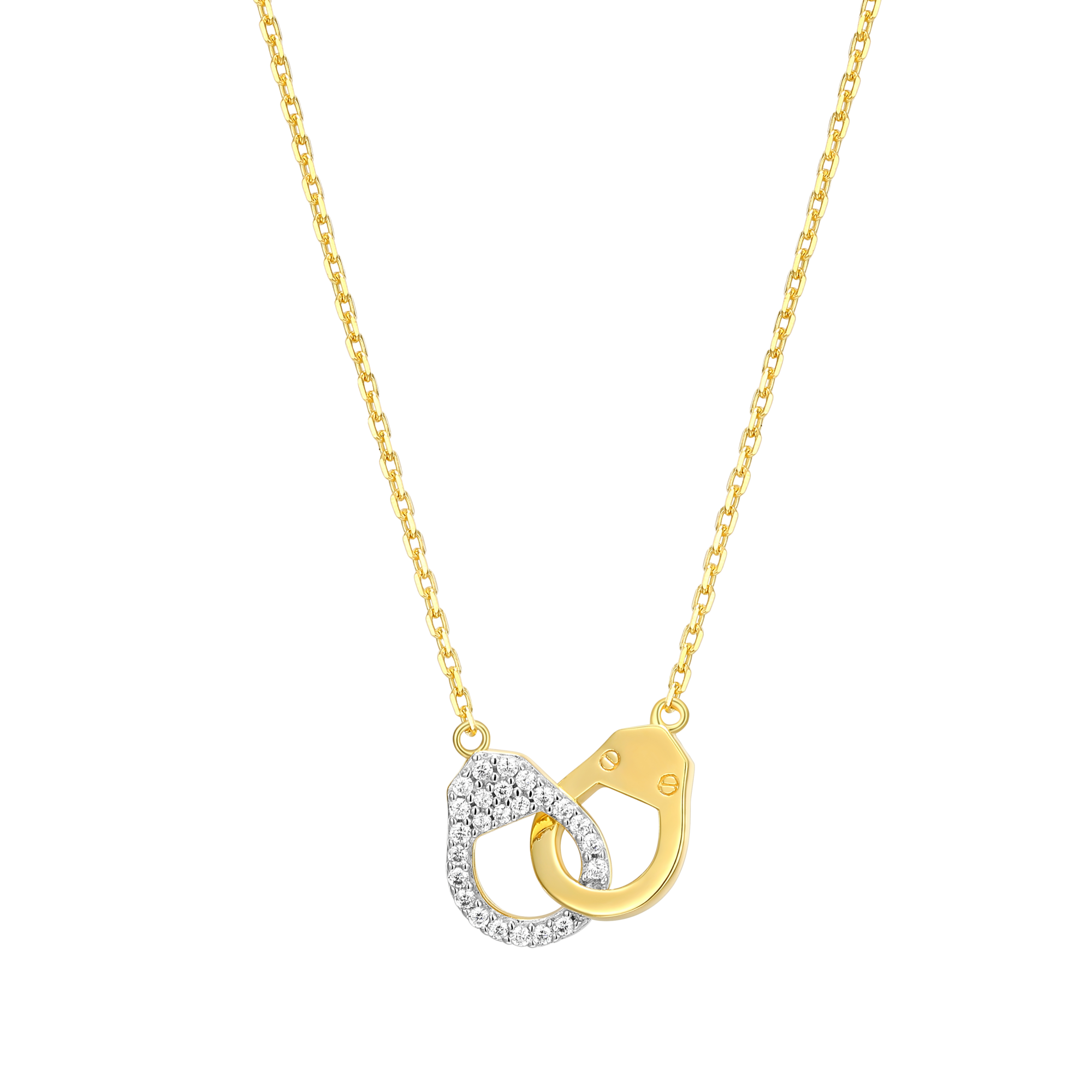 BN0016Y - Arrested Statement Necklace in 14K Yellow Gold-Plated Sterling Silver