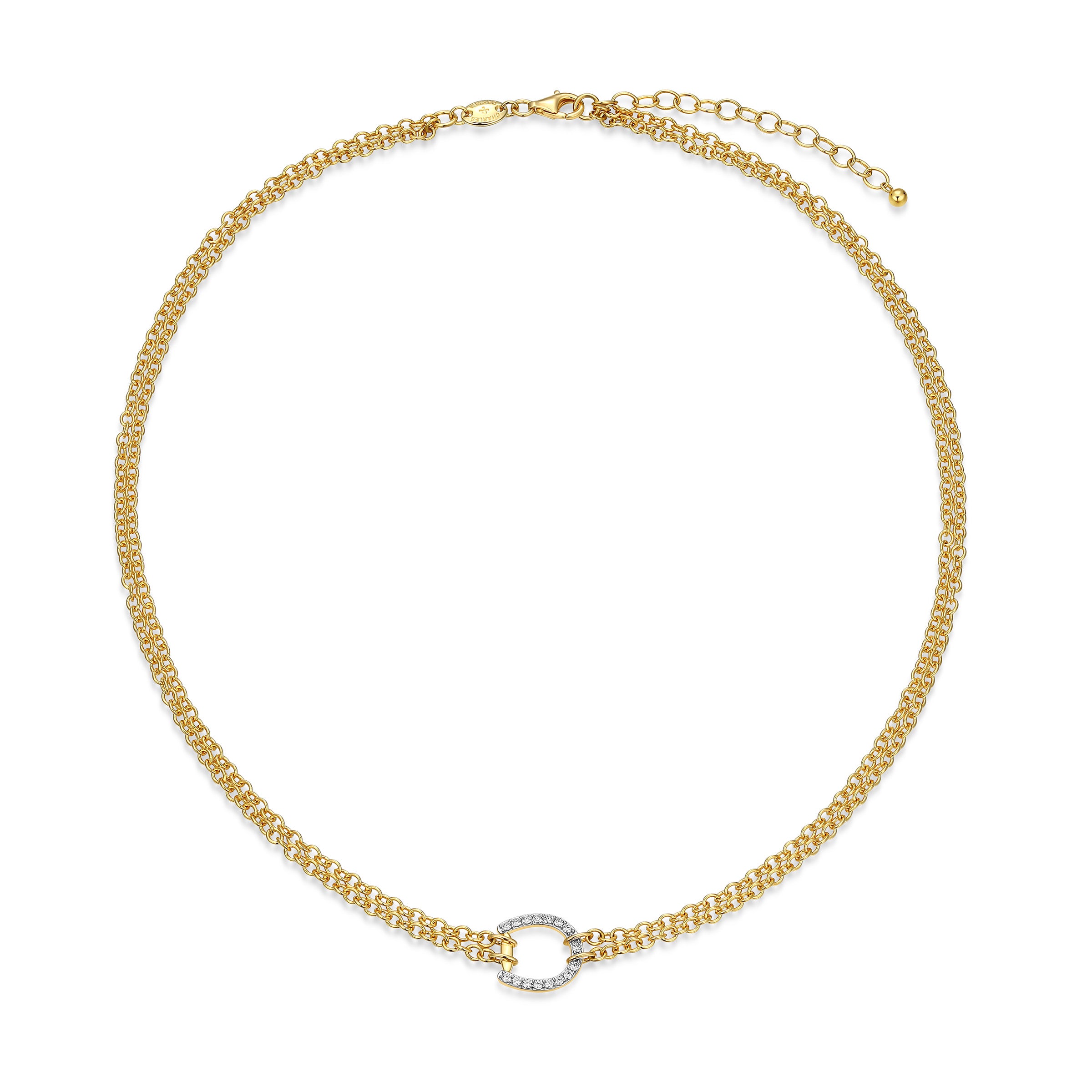 CN0214- Bold Equestra Double-Chain Necklace