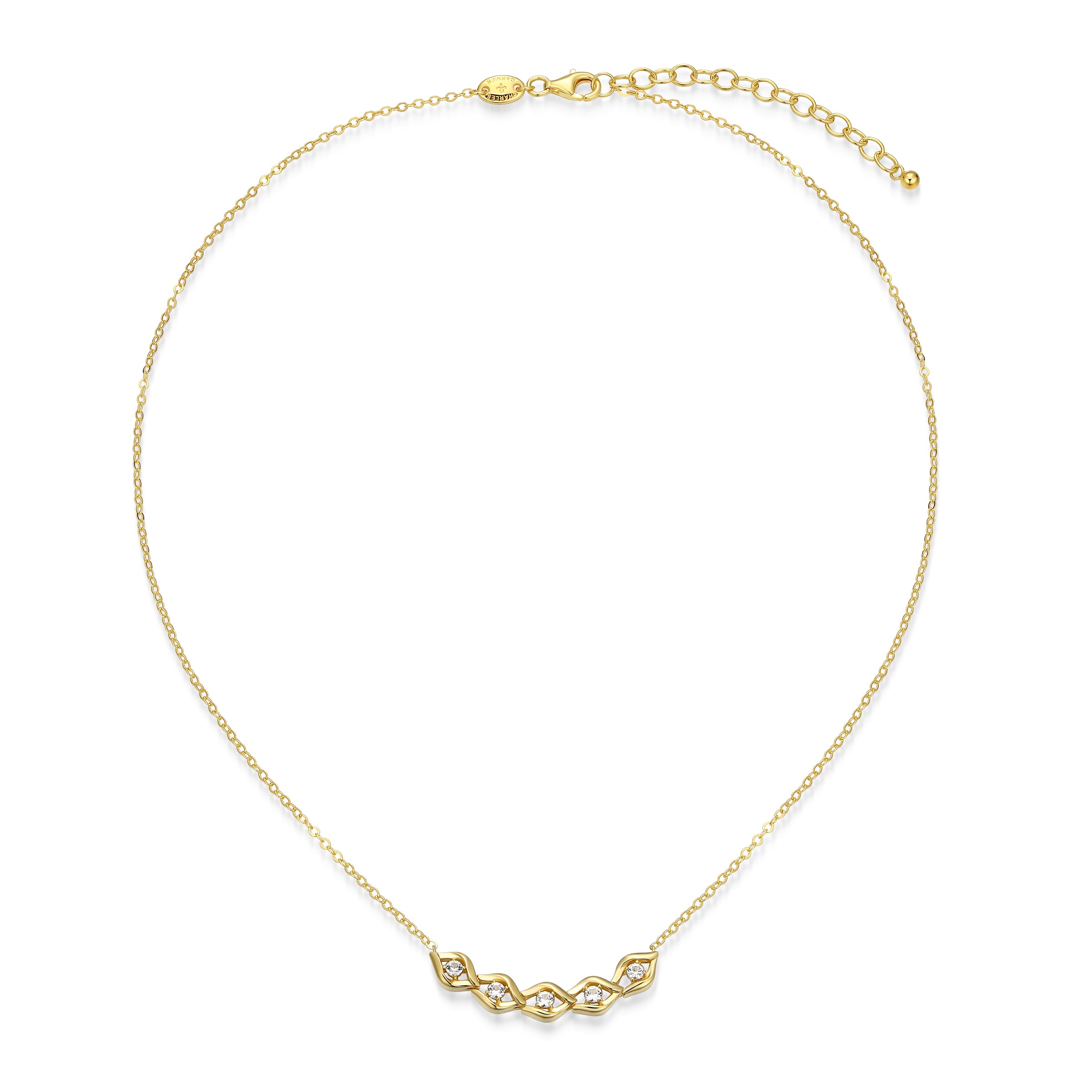 CN0190 - Intertwined Created White Sapphire Necklace