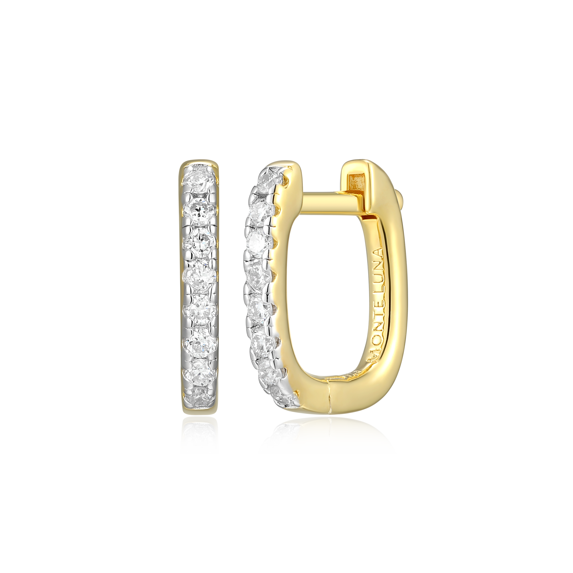 BE0001Y - Cushion Hoop Earrings in 14K Yellow Gold-Plated Sterling Silver