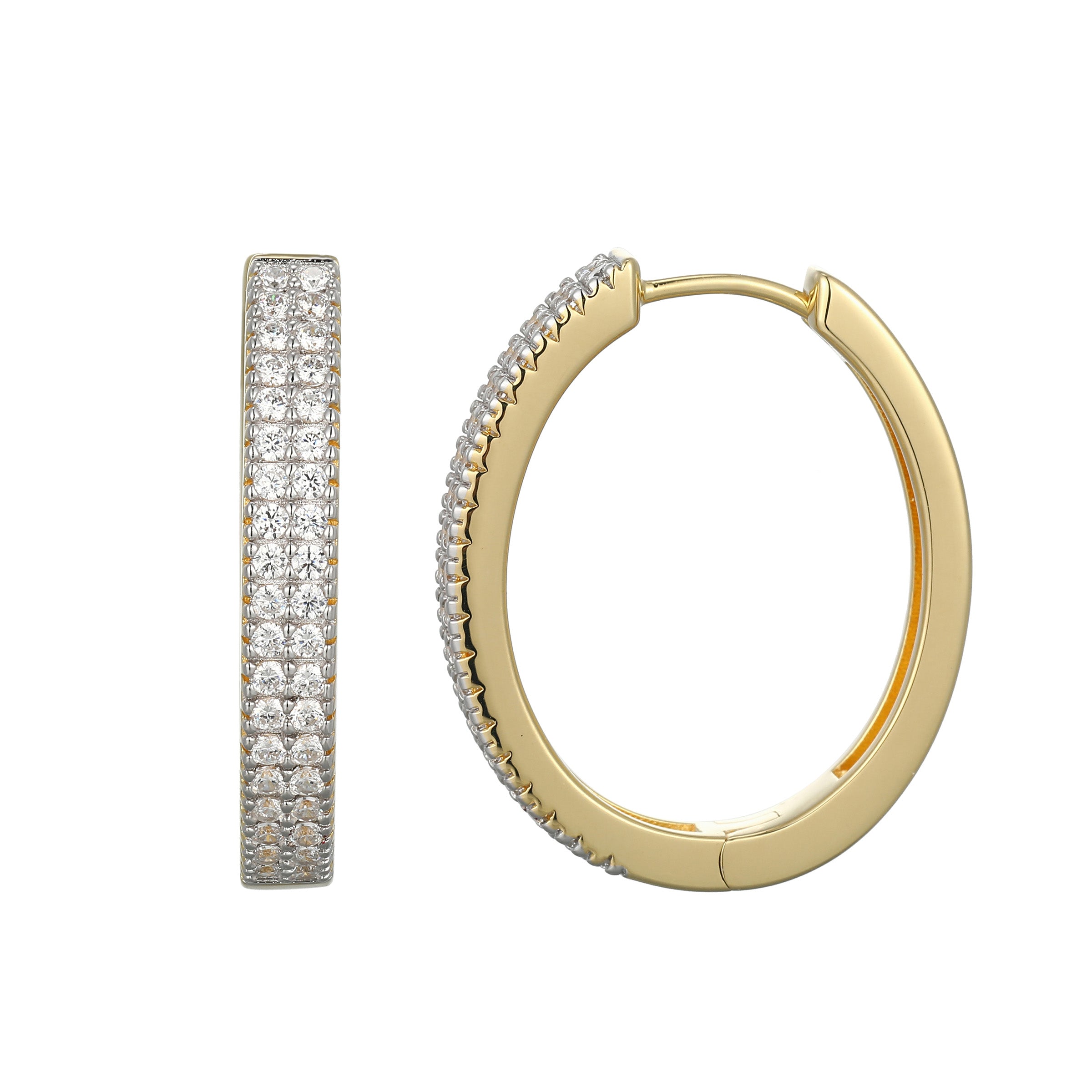 ME0126 - Timeless Large Lab-Created Diamond Hoop Earrings