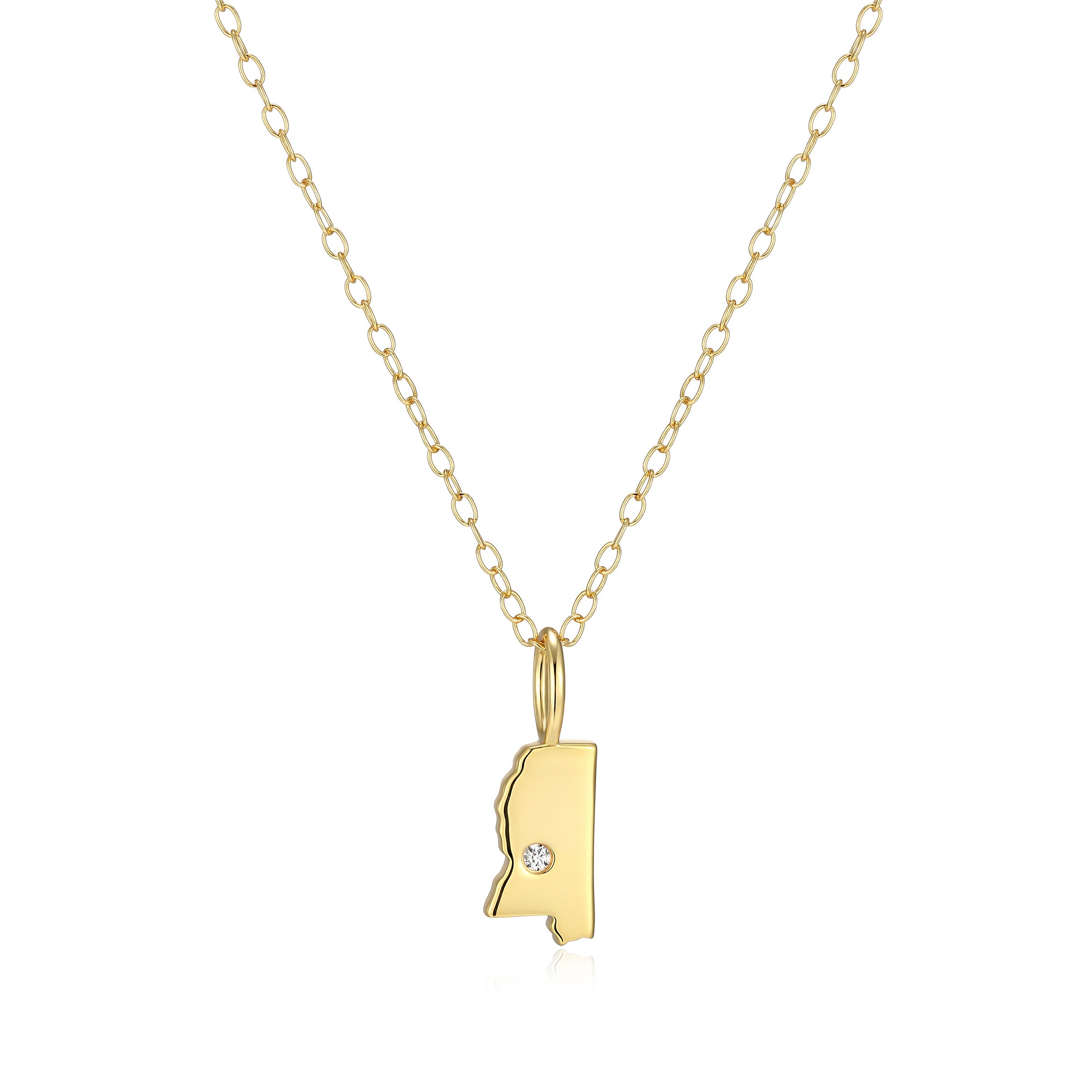 BN0287Y - Mississippi State Lab-Created Diamond Pendant Necklace