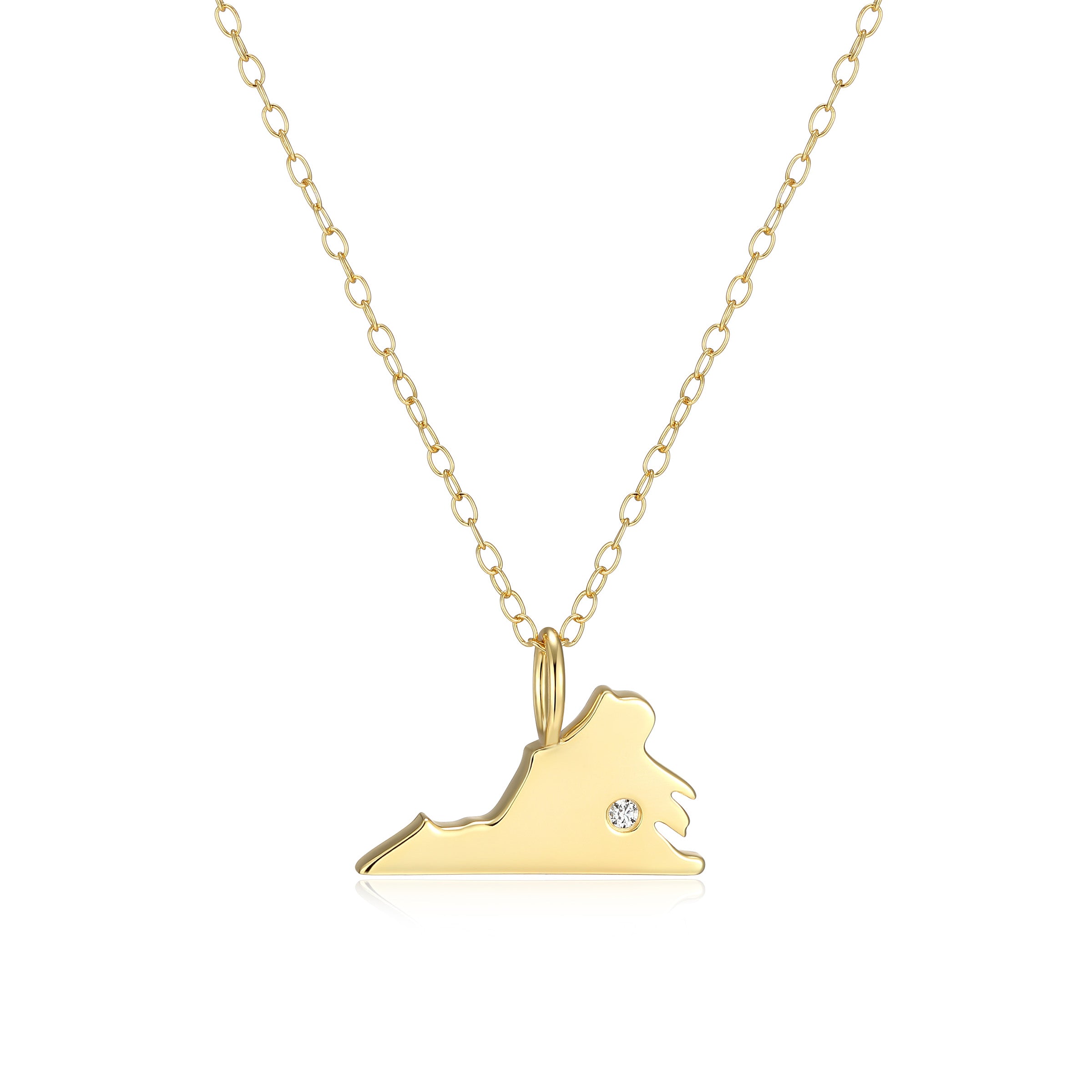BN0296Y - Virginia State Lab-Created Diamond Pendant Necklace