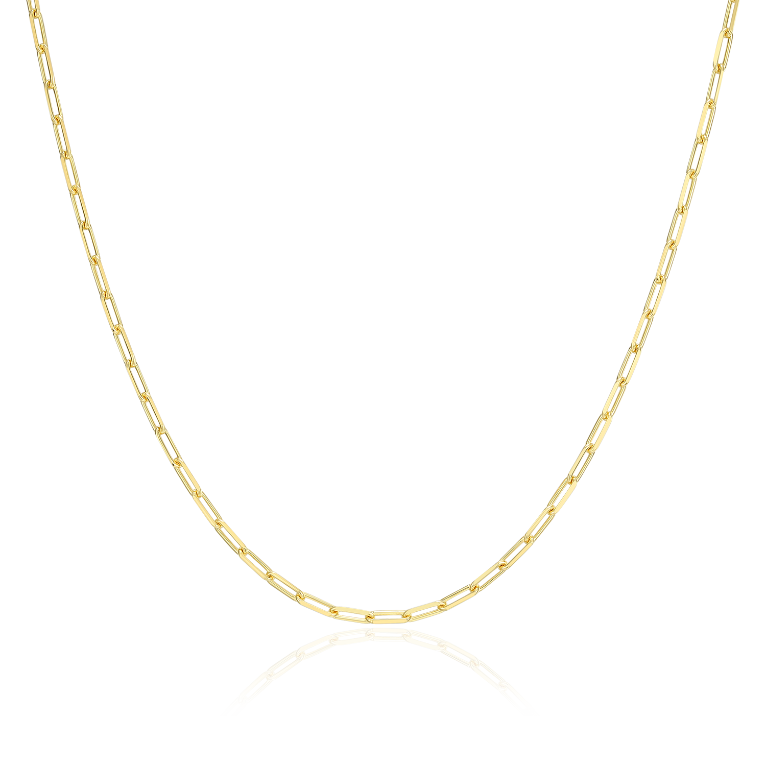 BN0246Y - 18+2" Mini Paperclip Chain in 14K Yellow Gold-Plated Sterling Silver