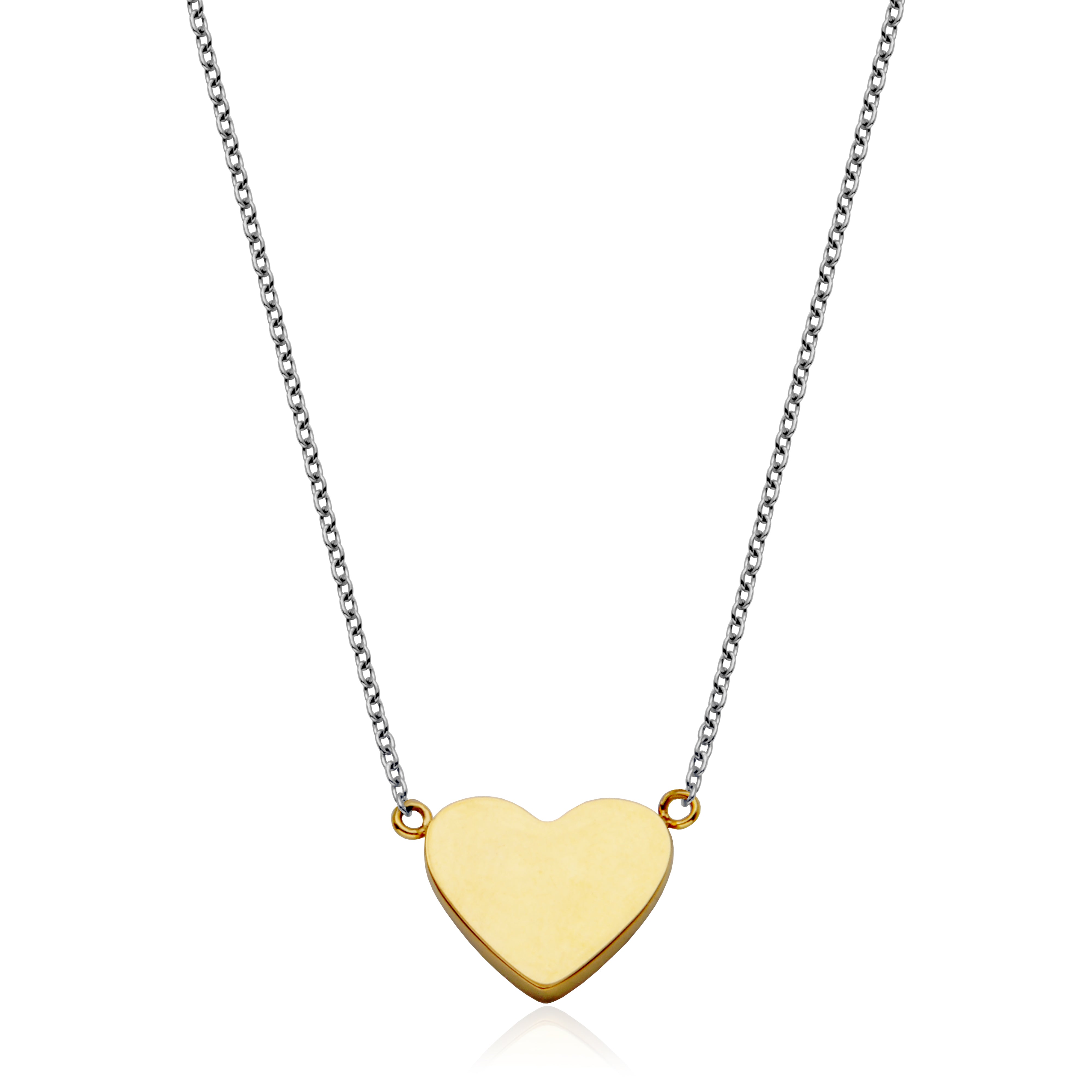 Steelx Ip Gd Heart 12*10 Mm Two Tone Neck 15+2"