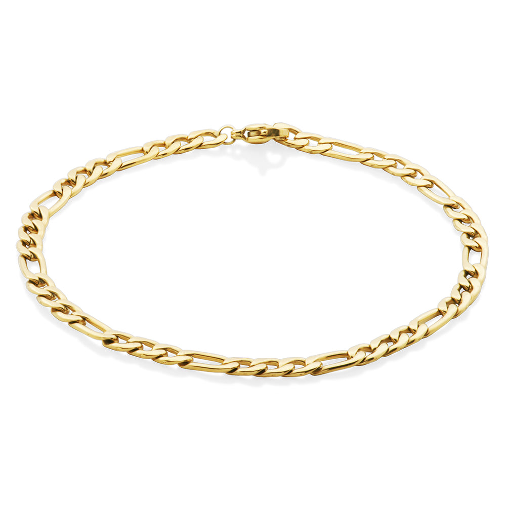 Steelx Figaro 4.5Mm Chain Brace  Ip Gold 8.25"