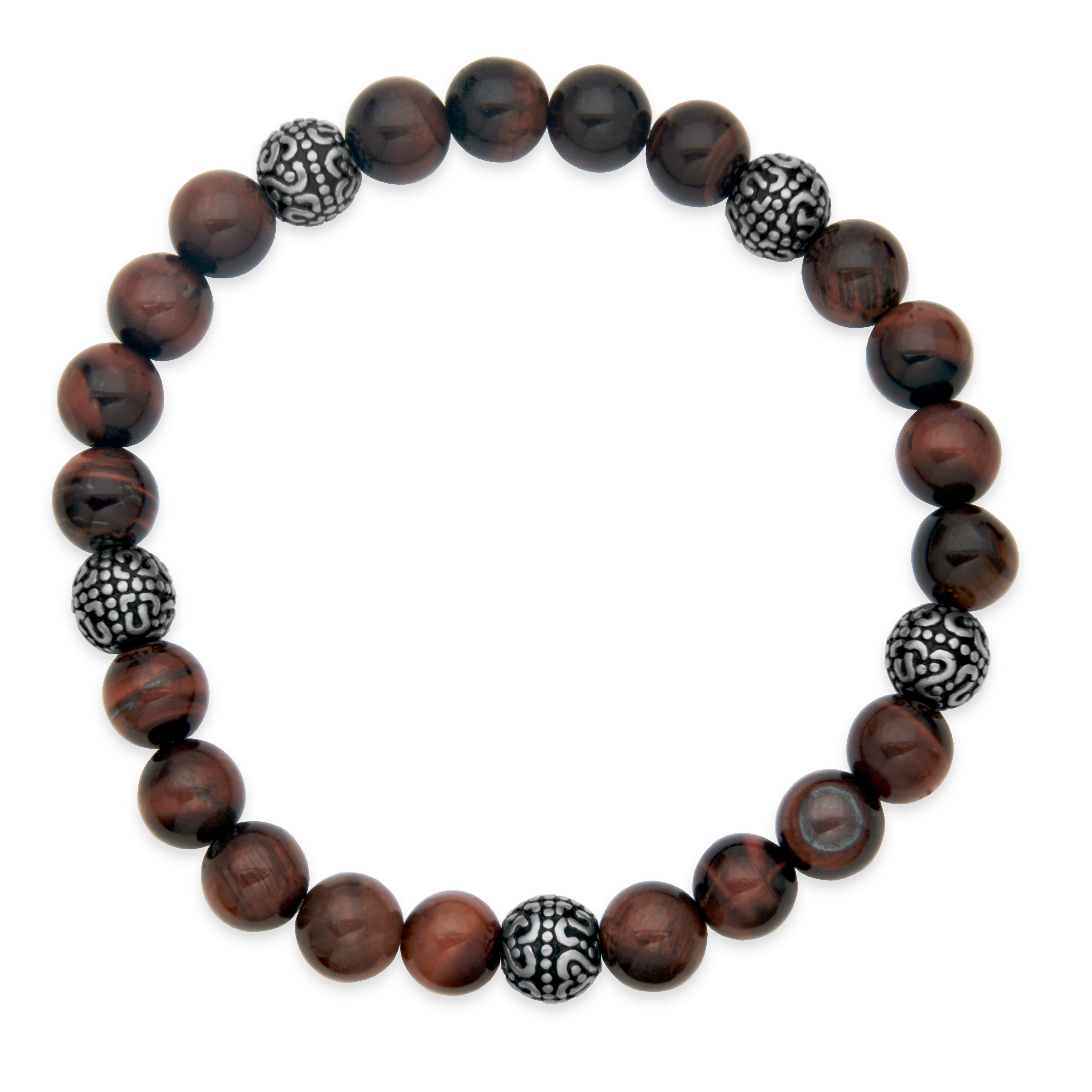 CJ STEELX Tiger's Eye Bead Bracelet - Blue