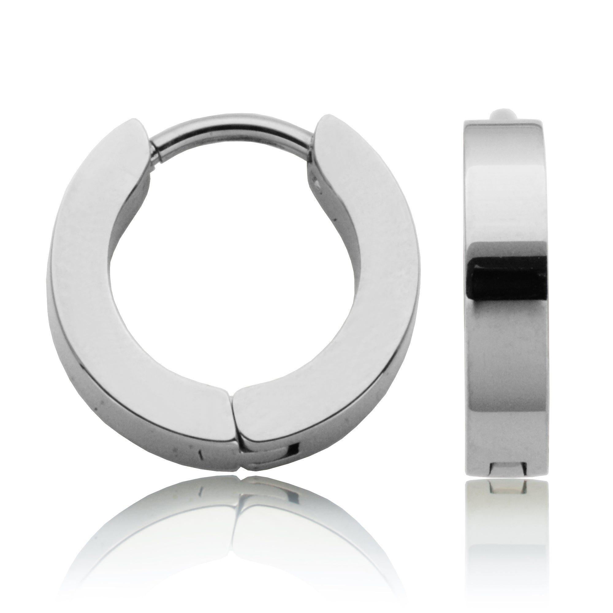 Steelx Ear High Polish Huggie External 13Mm