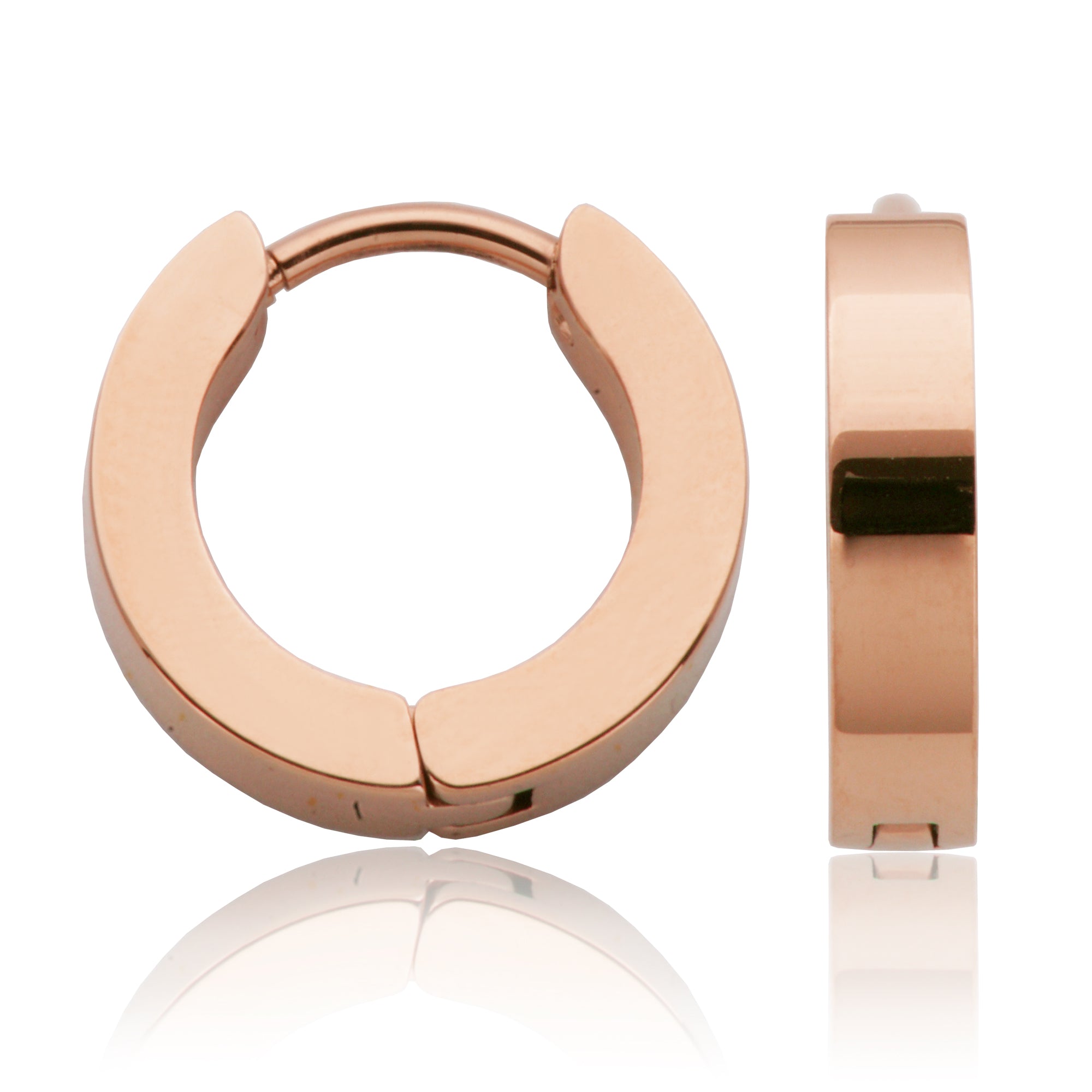 Steelx Ear Ip Rose Huggie External 13Mm