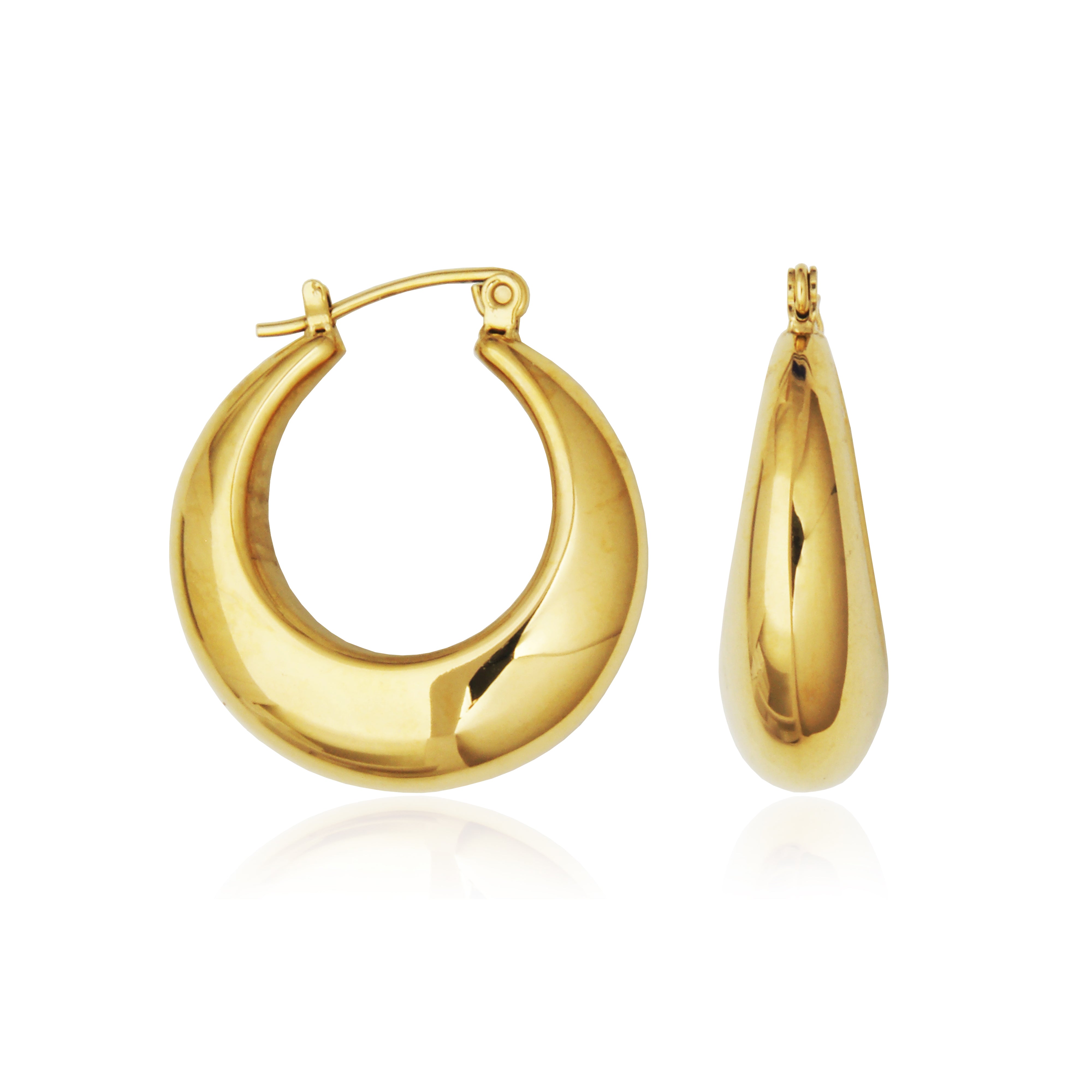 Steelx Earring Ip Gd Puffy Hoop Id 17.5Mm