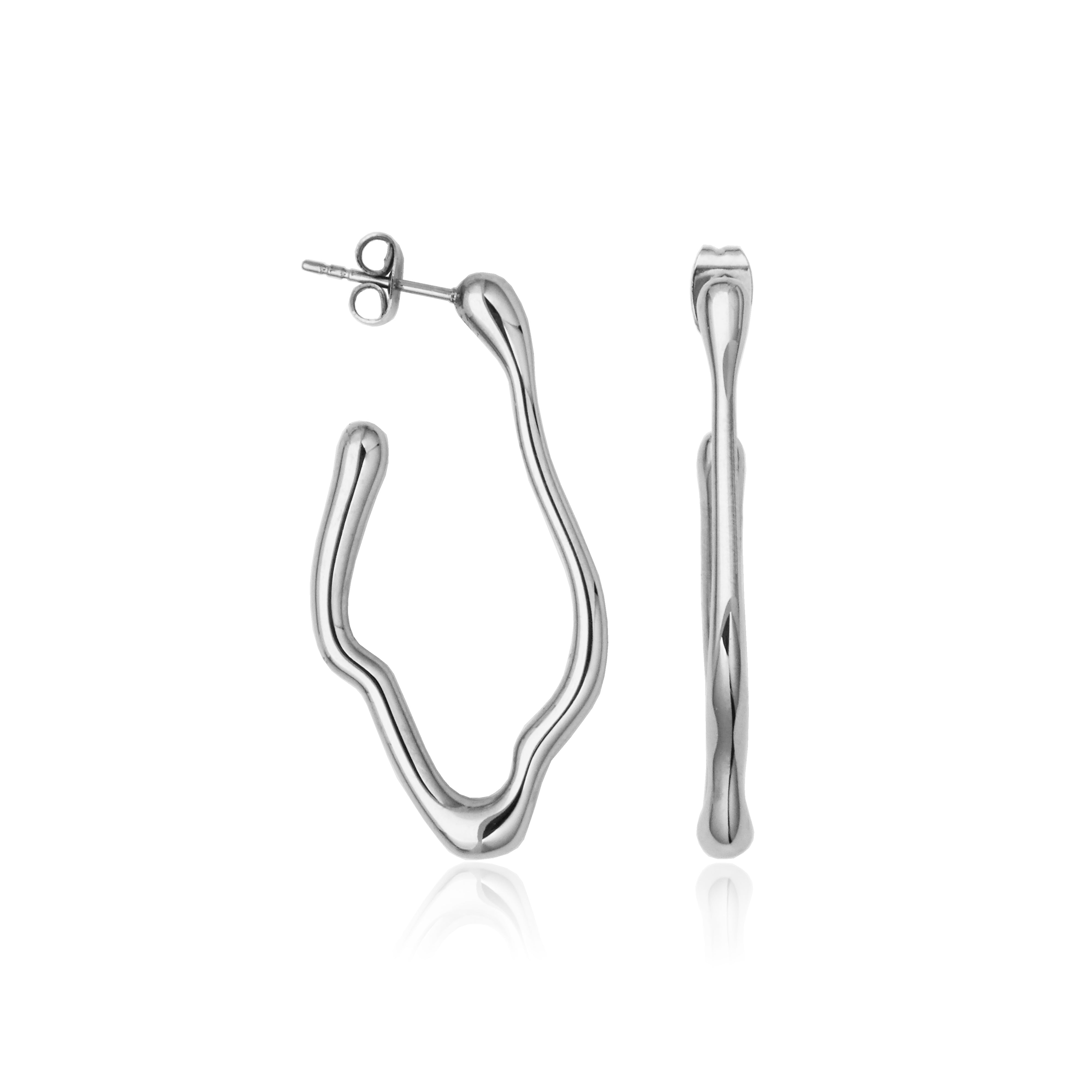 T2XJ880100 - Organic Shape Hoop Earrings