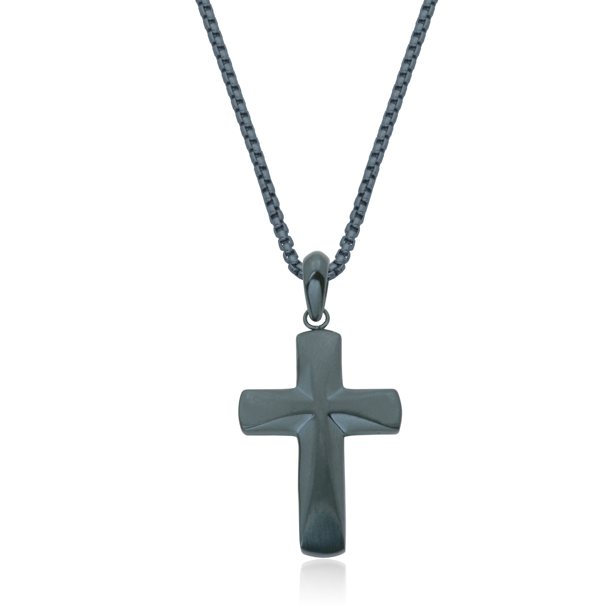 Steelx Cross Pend Ip Dark Grey 30*20.5Mm