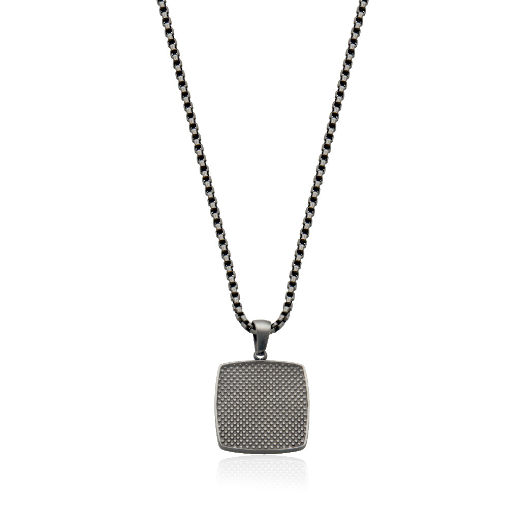 Steelx Ip Antique Silver Dog Tag Pend 19*19Mm 22"*