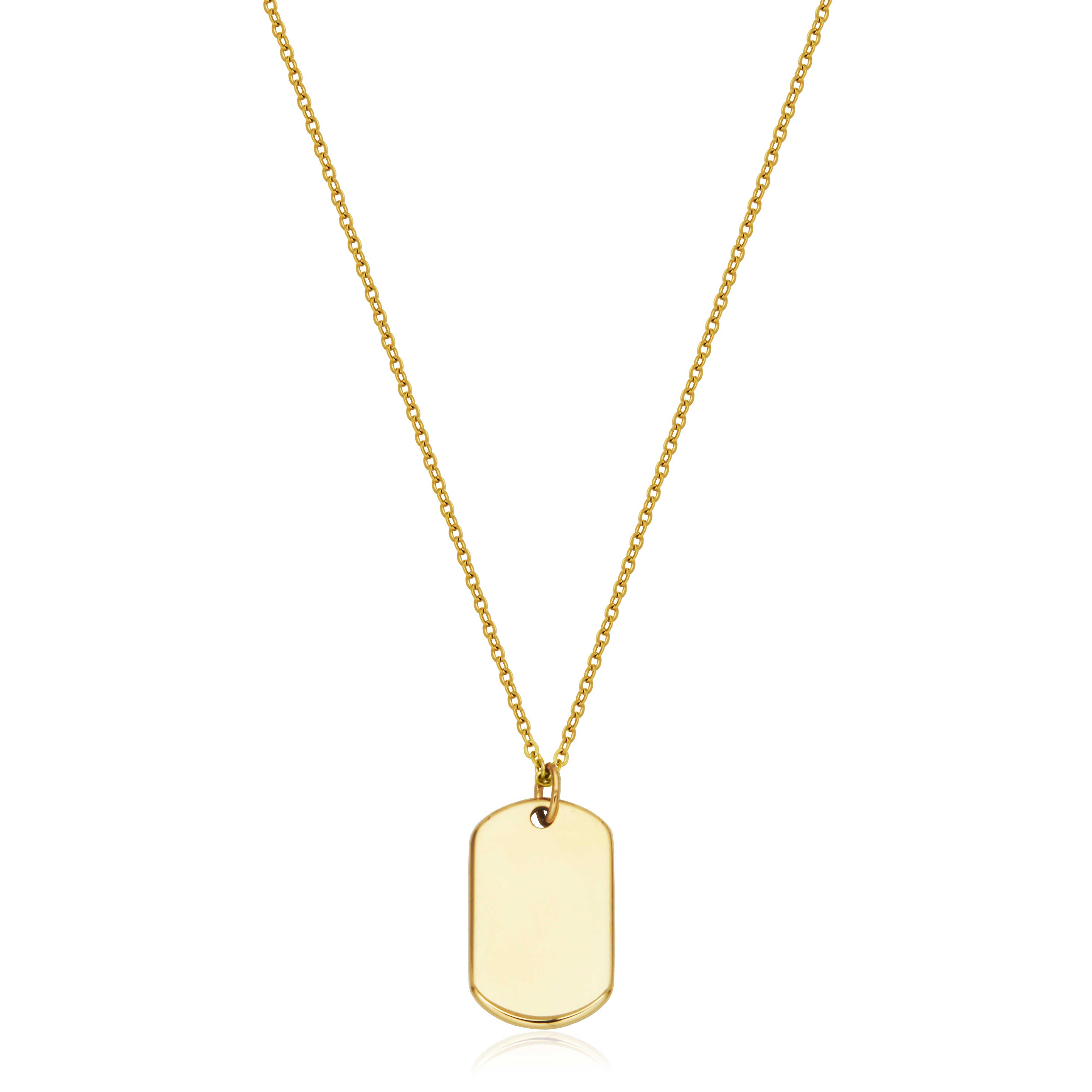 Steelx Ip Gd 13*21Mm Dog Tag Pend 16+2"