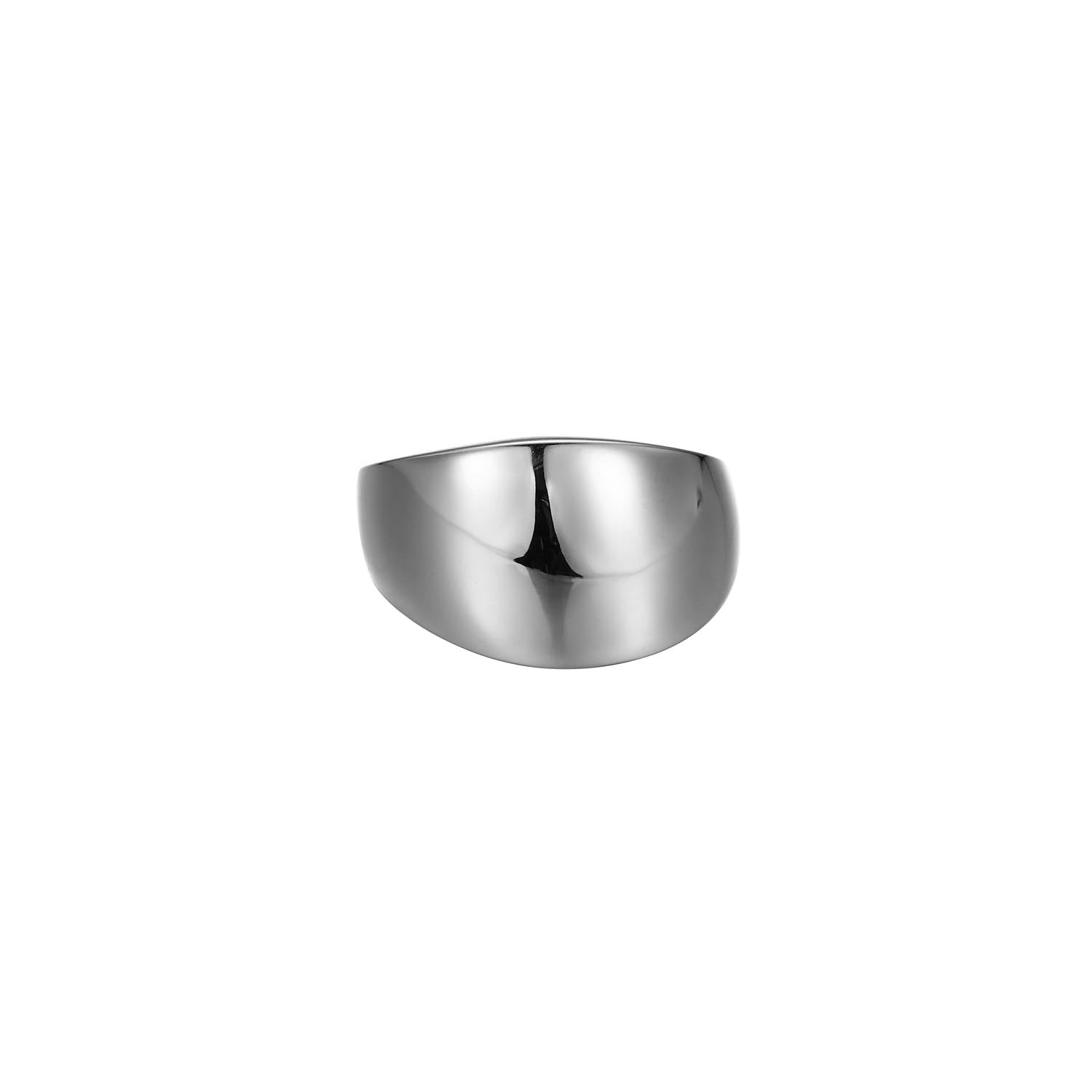 Sterling Silver "Pebble" Rhodium Plated Ring - Size 6